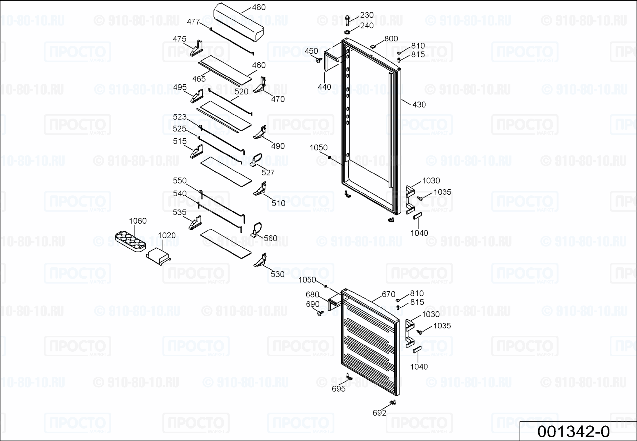Взрыв-схема холодильника Liebherr KGT 4066-25