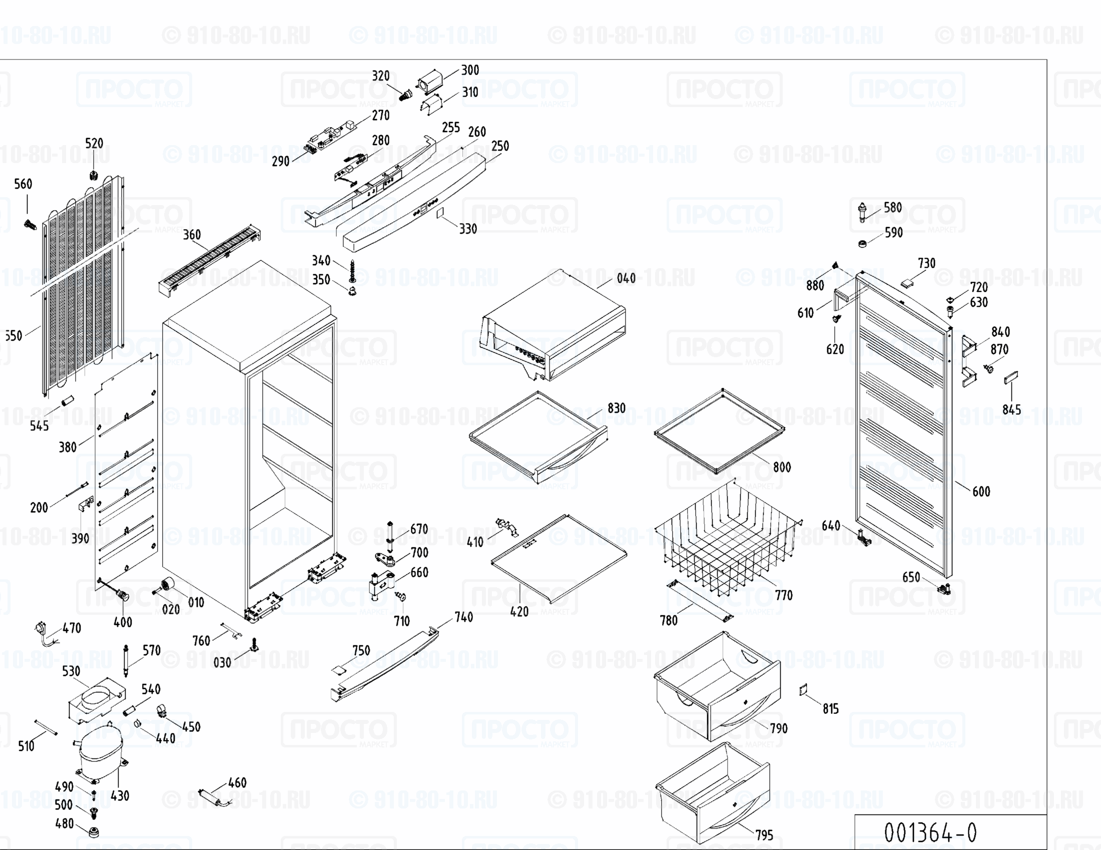 Взрыв-схема запчастей холодильника Liebherr BSS 2986-25A