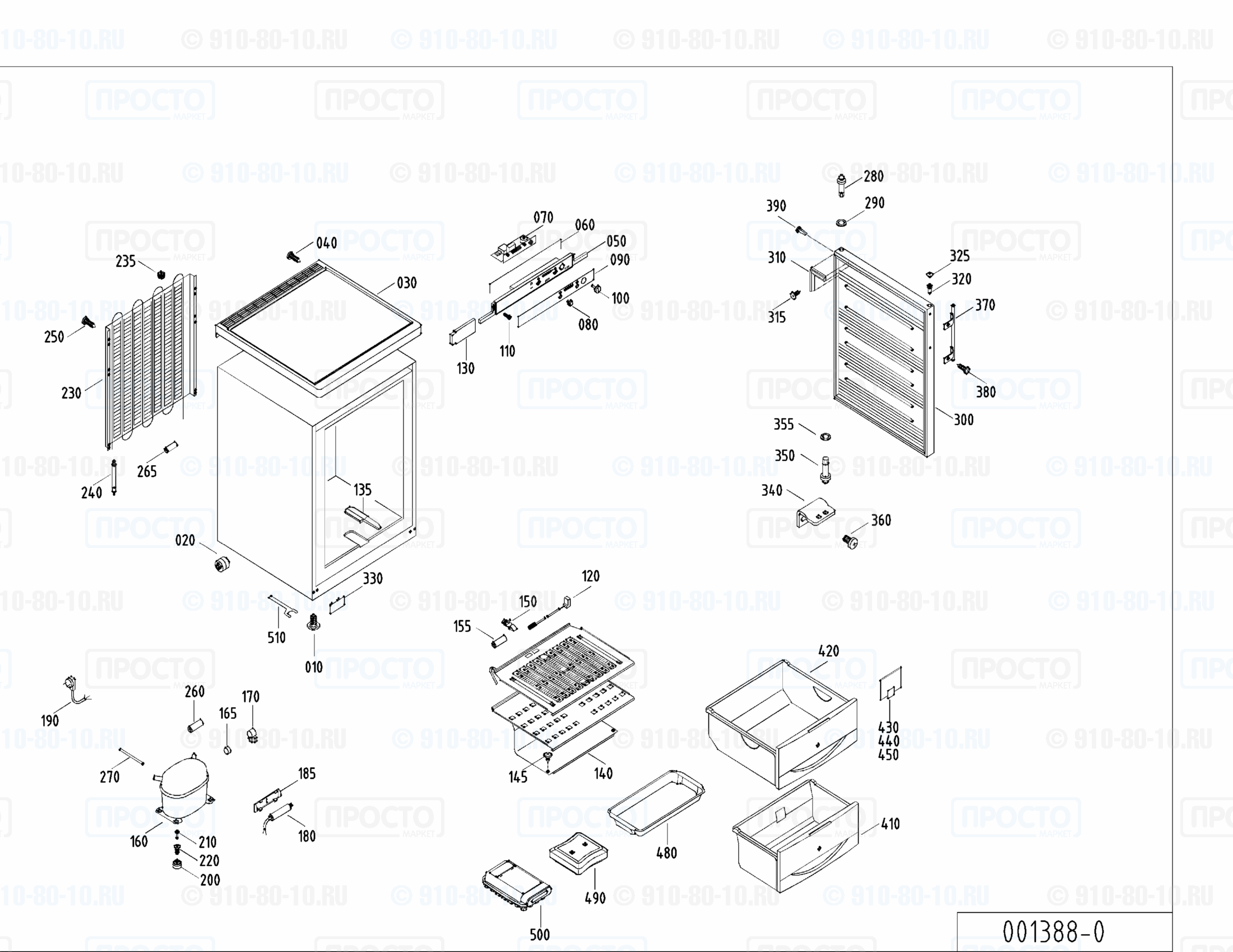 Взрыв-схема запчастей холодильника Liebherr GSUes 1223-26
