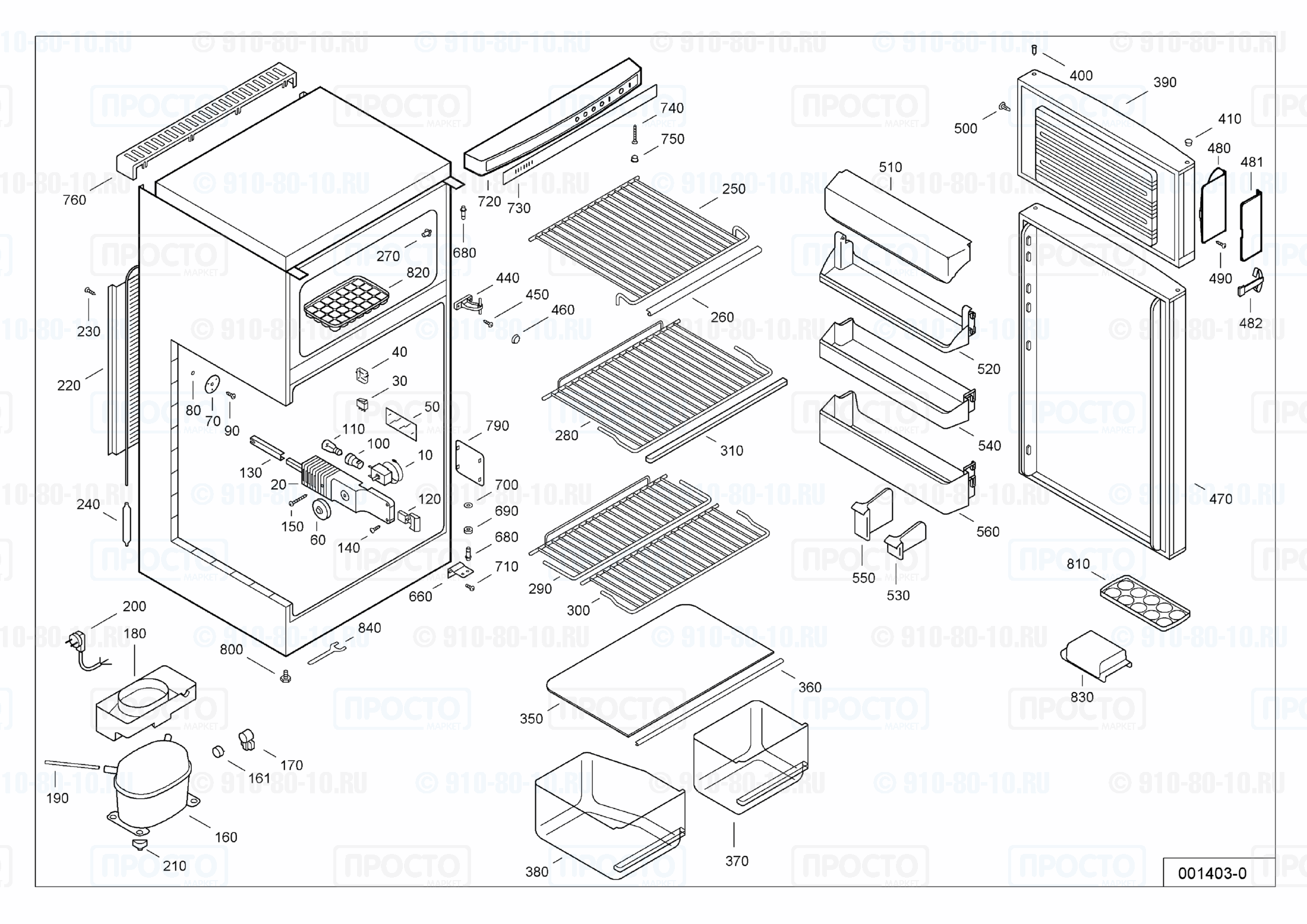 Взрыв-схема запчастей холодильника Liebherr KD 2312-24