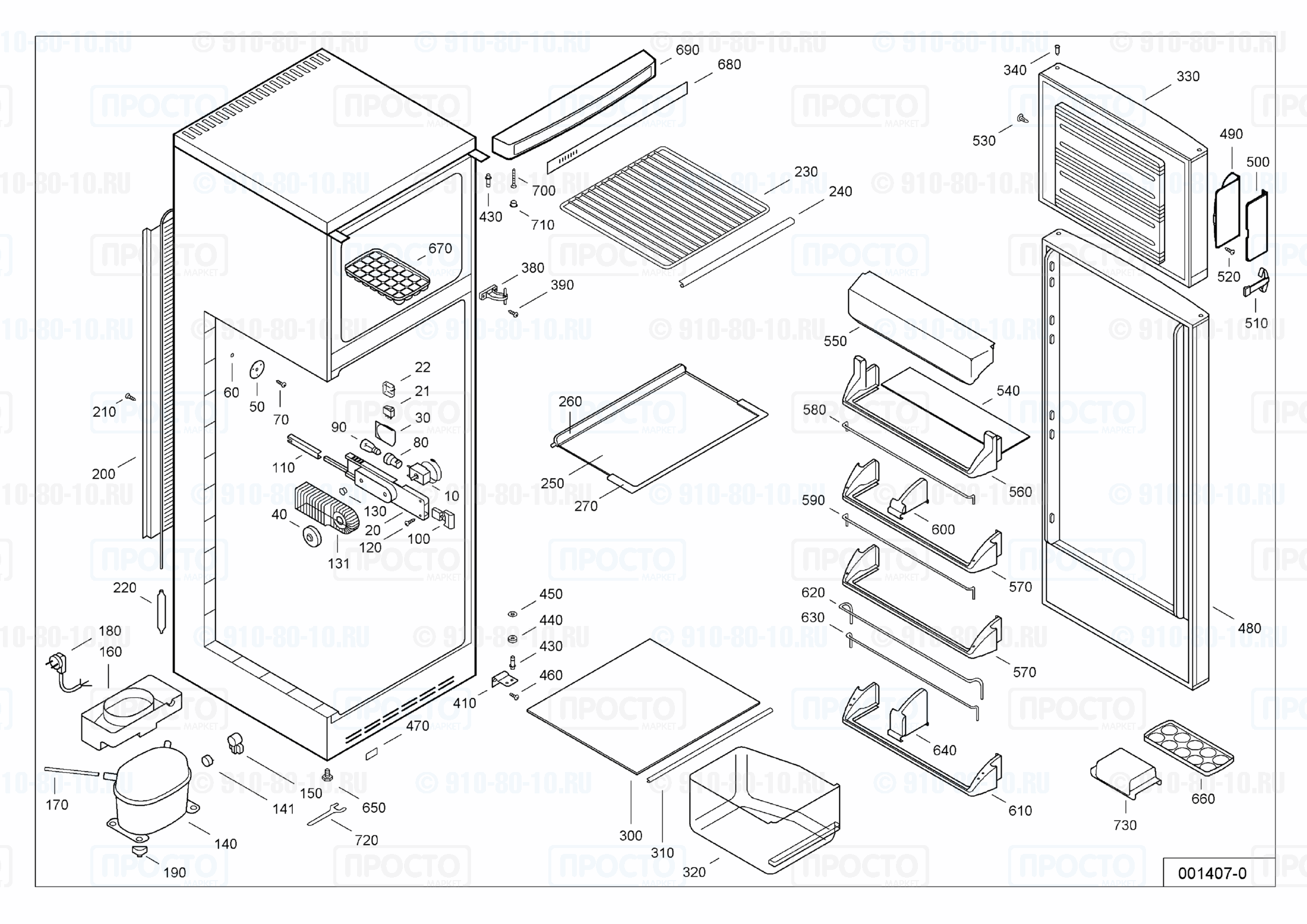 Взрыв-схема запчастей холодильника Liebherr KD 2842-24