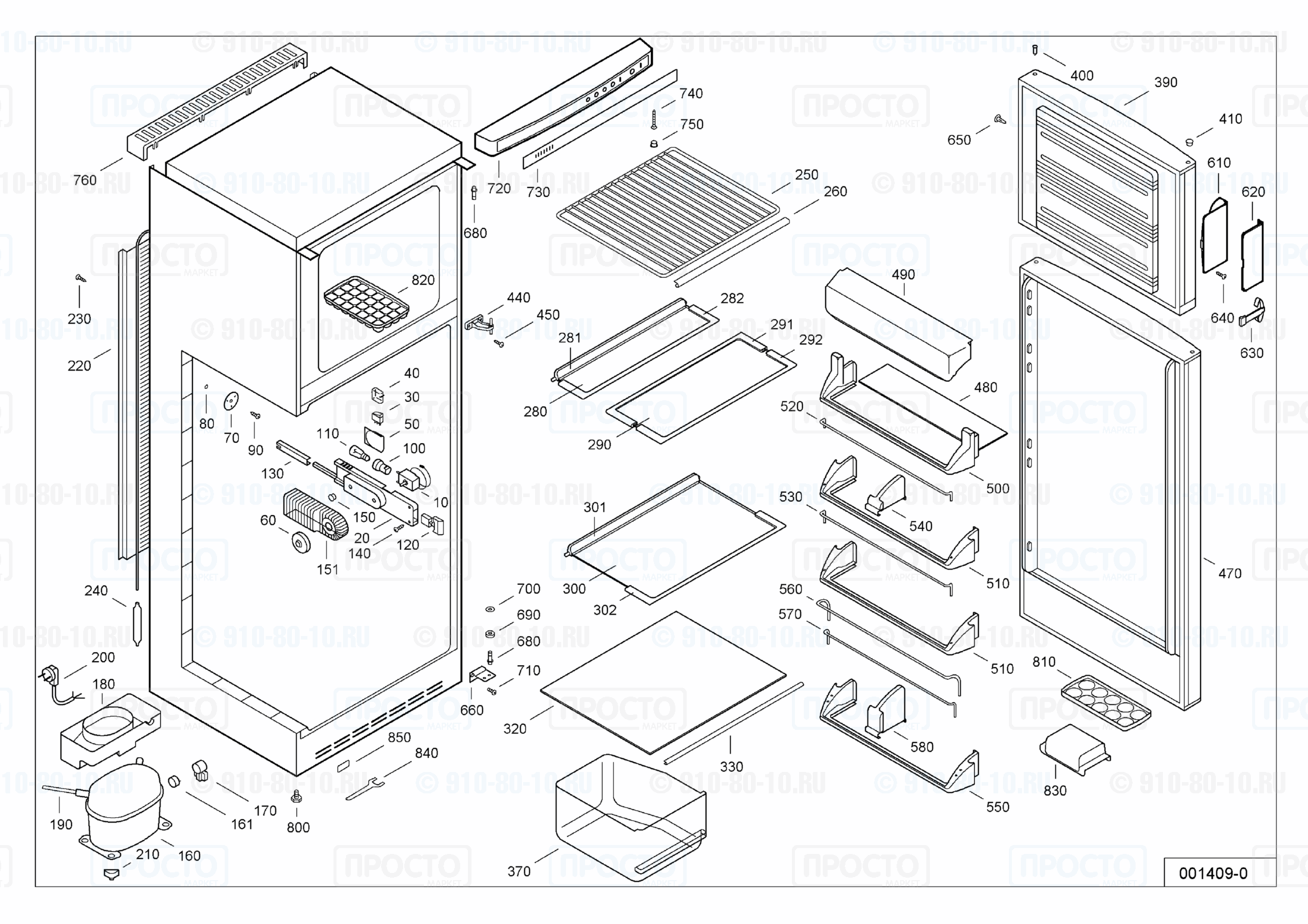 Взрыв-схема запчастей холодильника Liebherr KD 3142-24