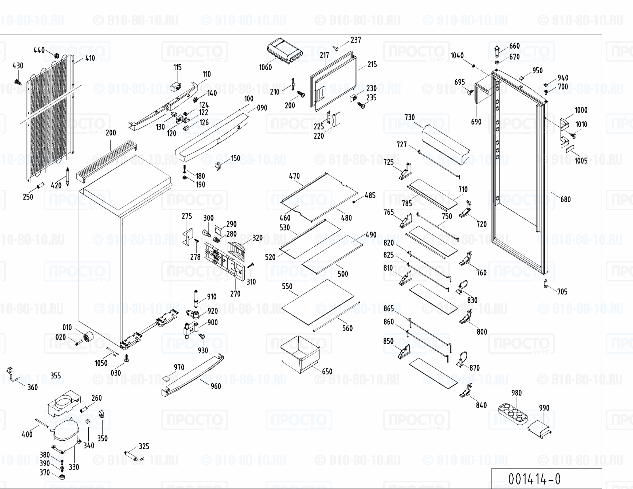 Взрыв-схема запчастей холодильника Liebherr KS 2944-26