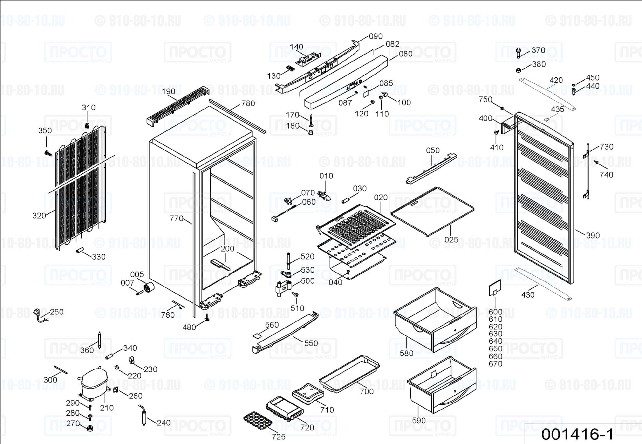 Взрыв-схема холодильника Liebherr GSSDes 3623-27