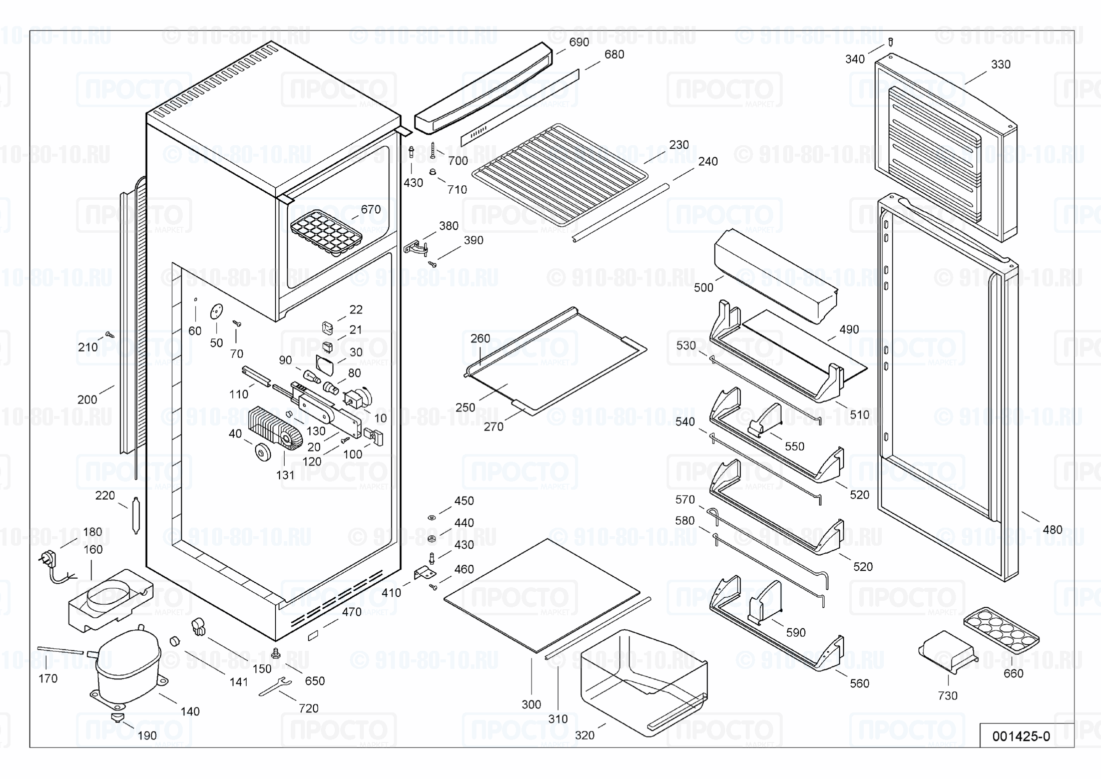 Взрыв-схема запчастей холодильника Liebherr KDS 2842-24