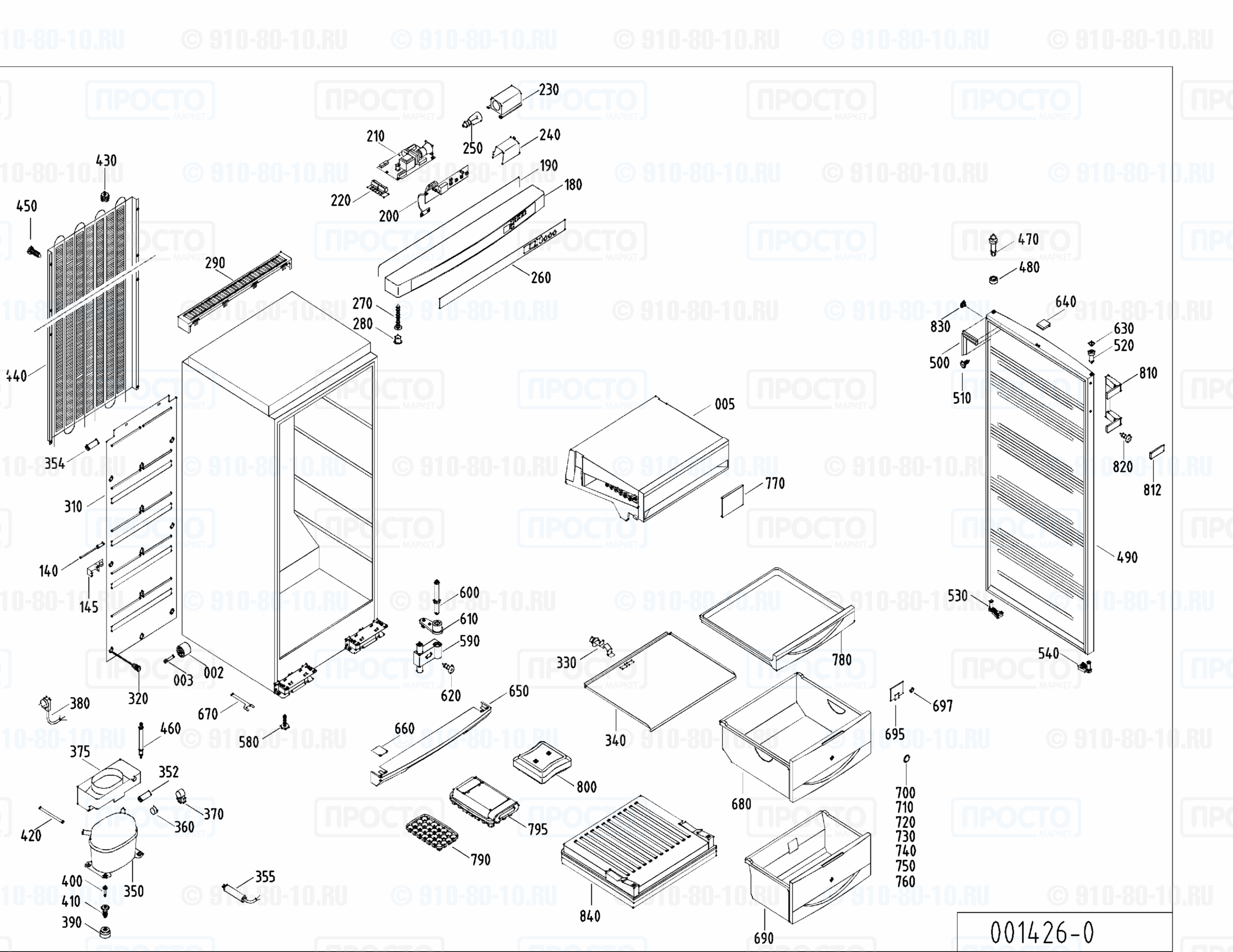 Взрыв-схема запчастей холодильника Liebherr GSN 2916-26C