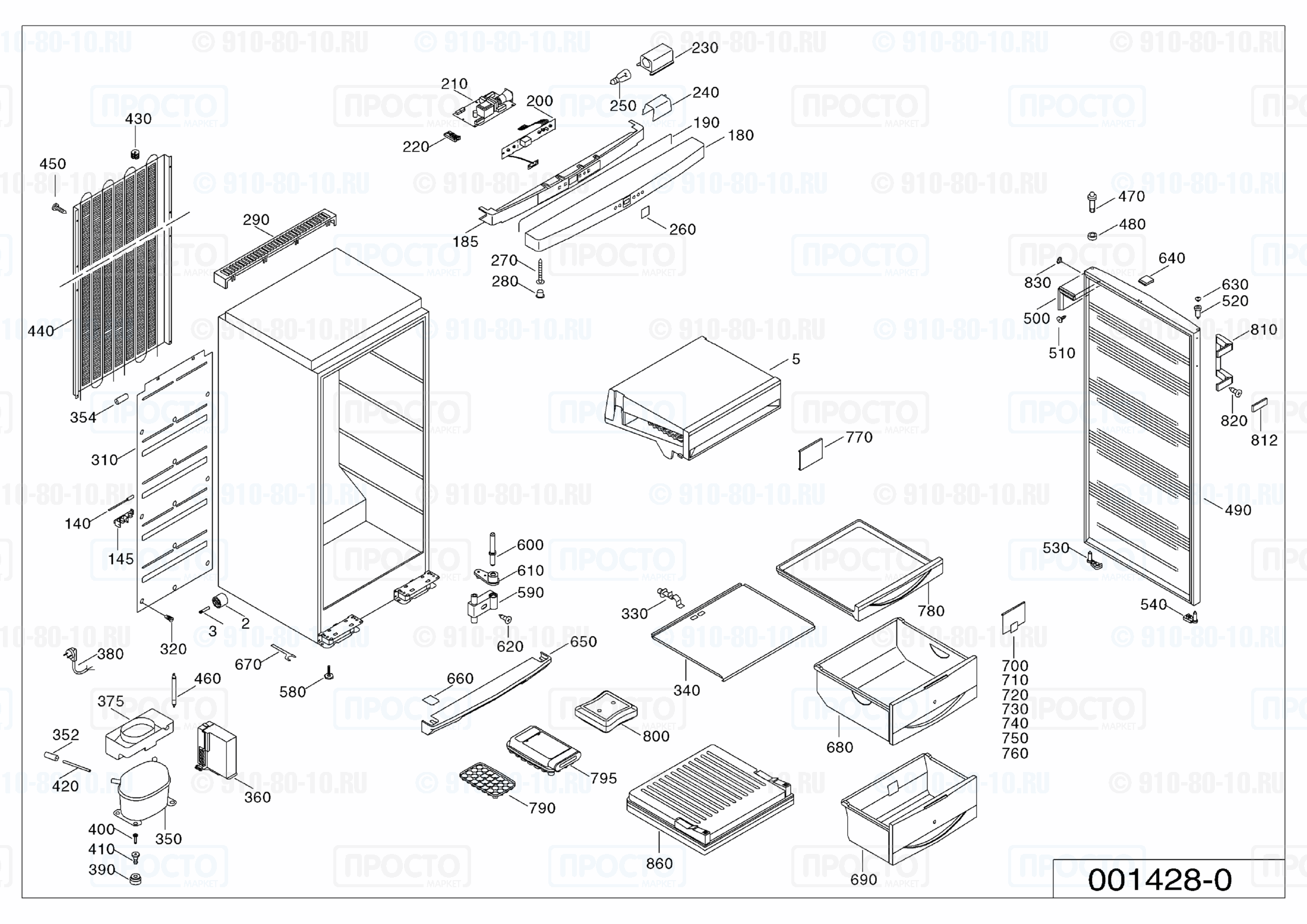 Взрыв-схема запчастей холодильника Liebherr GSN 2926-26A