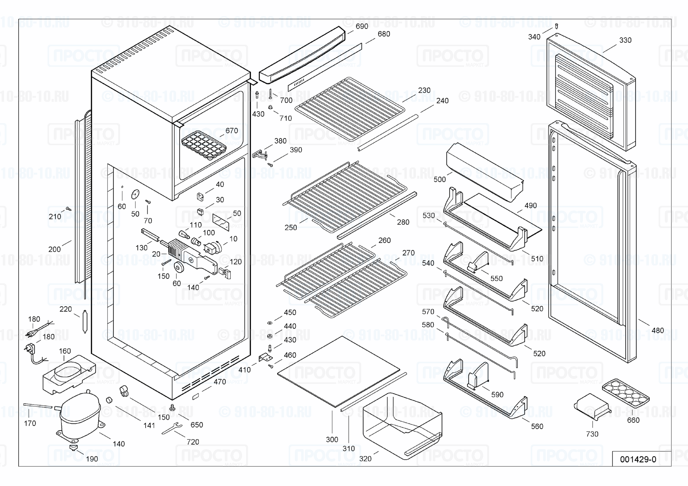 Взрыв-схема запчастей холодильника Liebherr KDS 2822-24