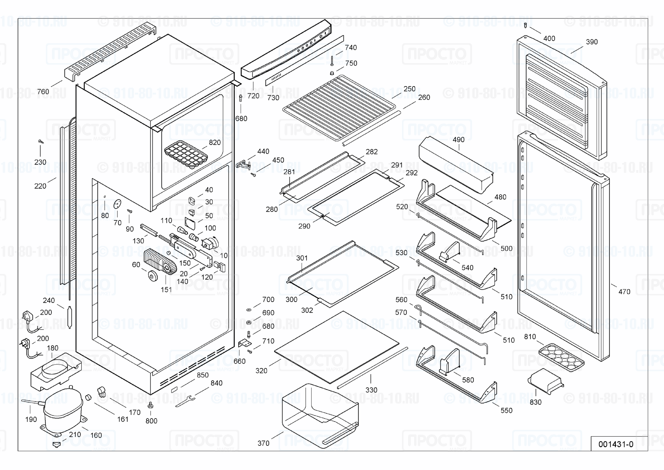 Взрыв-схема запчастей холодильника Liebherr KDbl 3142-24