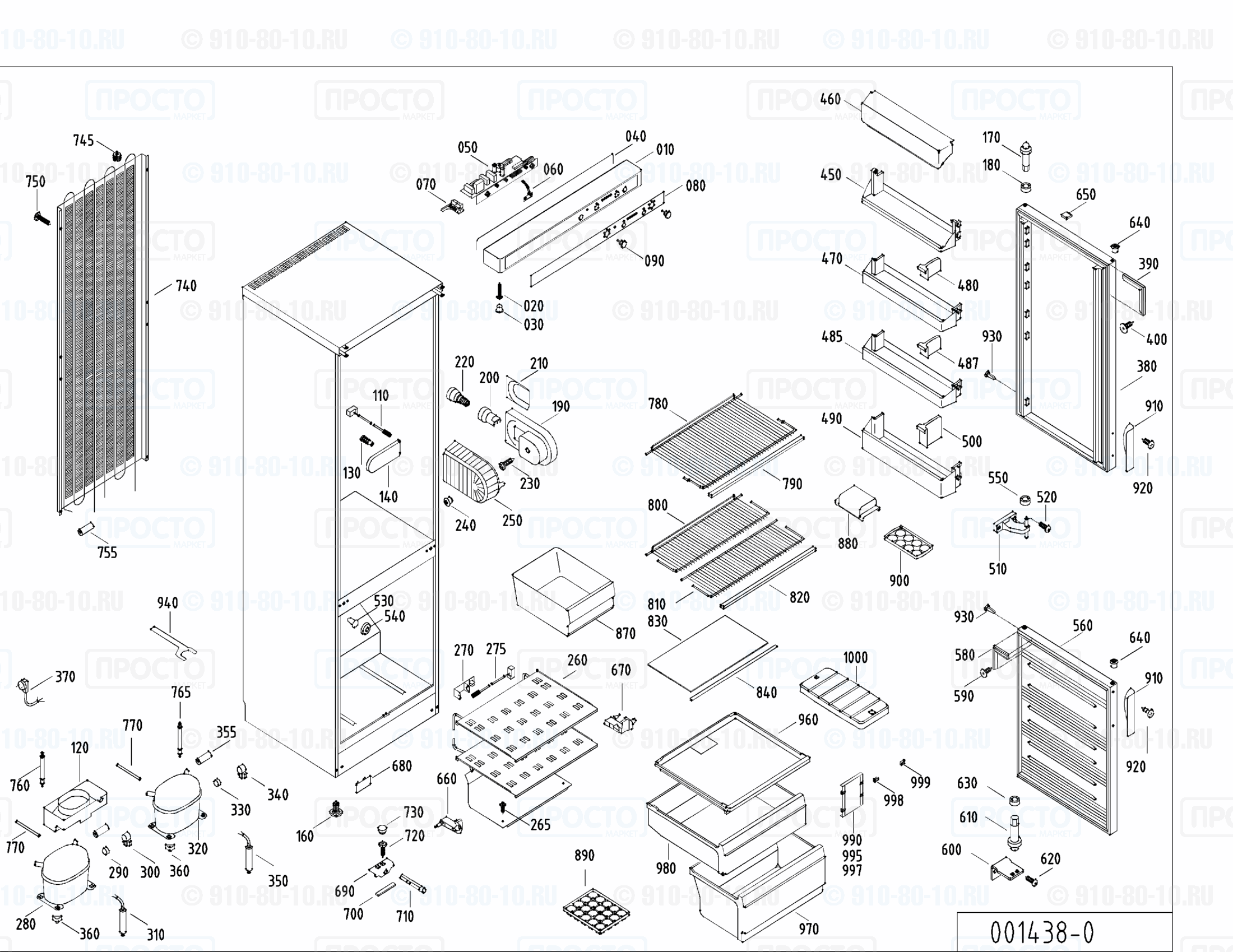 Взрыв-схема запчастей холодильника Liebherr KGK 2813-24