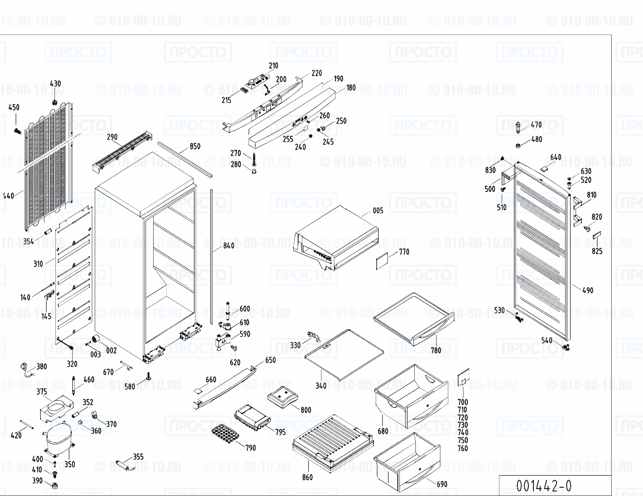 Взрыв-схема запчастей холодильника Liebherr GSND 3323-26
