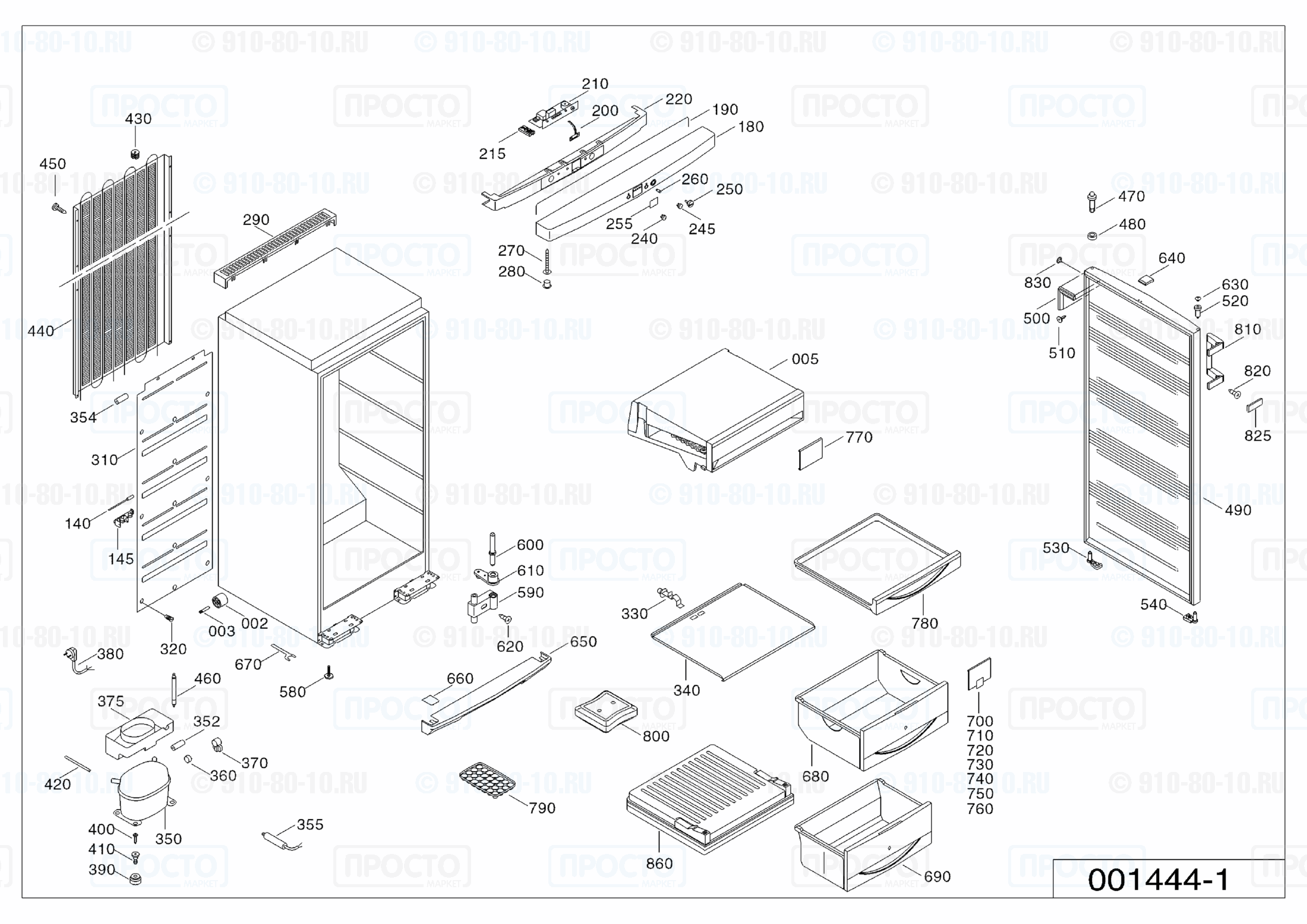 Взрыв-схема запчастей холодильника Liebherr GSN 3323-26B