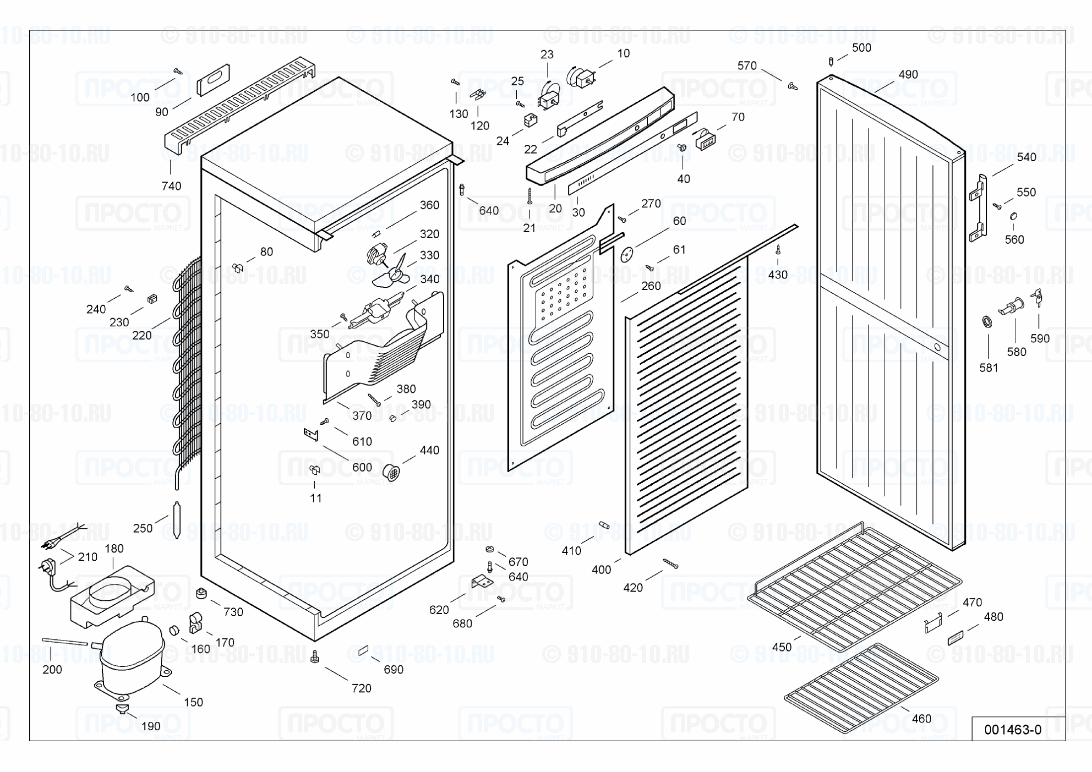 Взрыв-схема запчастей холодильника Liebherr WKw 3206-11A