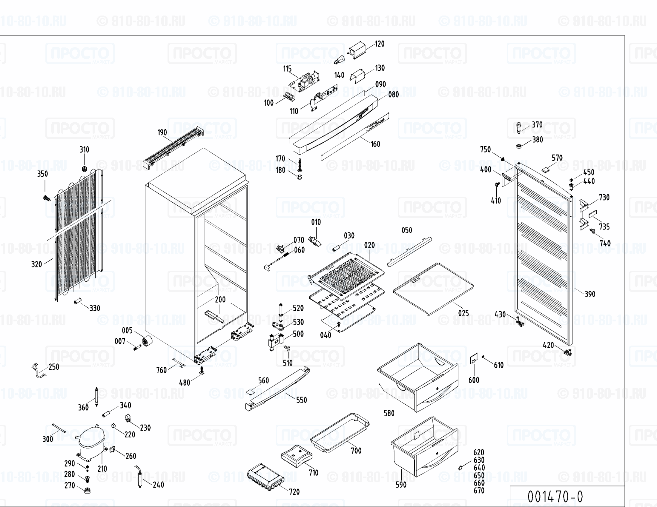 Взрыв-схема запчастей холодильника Liebherr GSS 3126-25