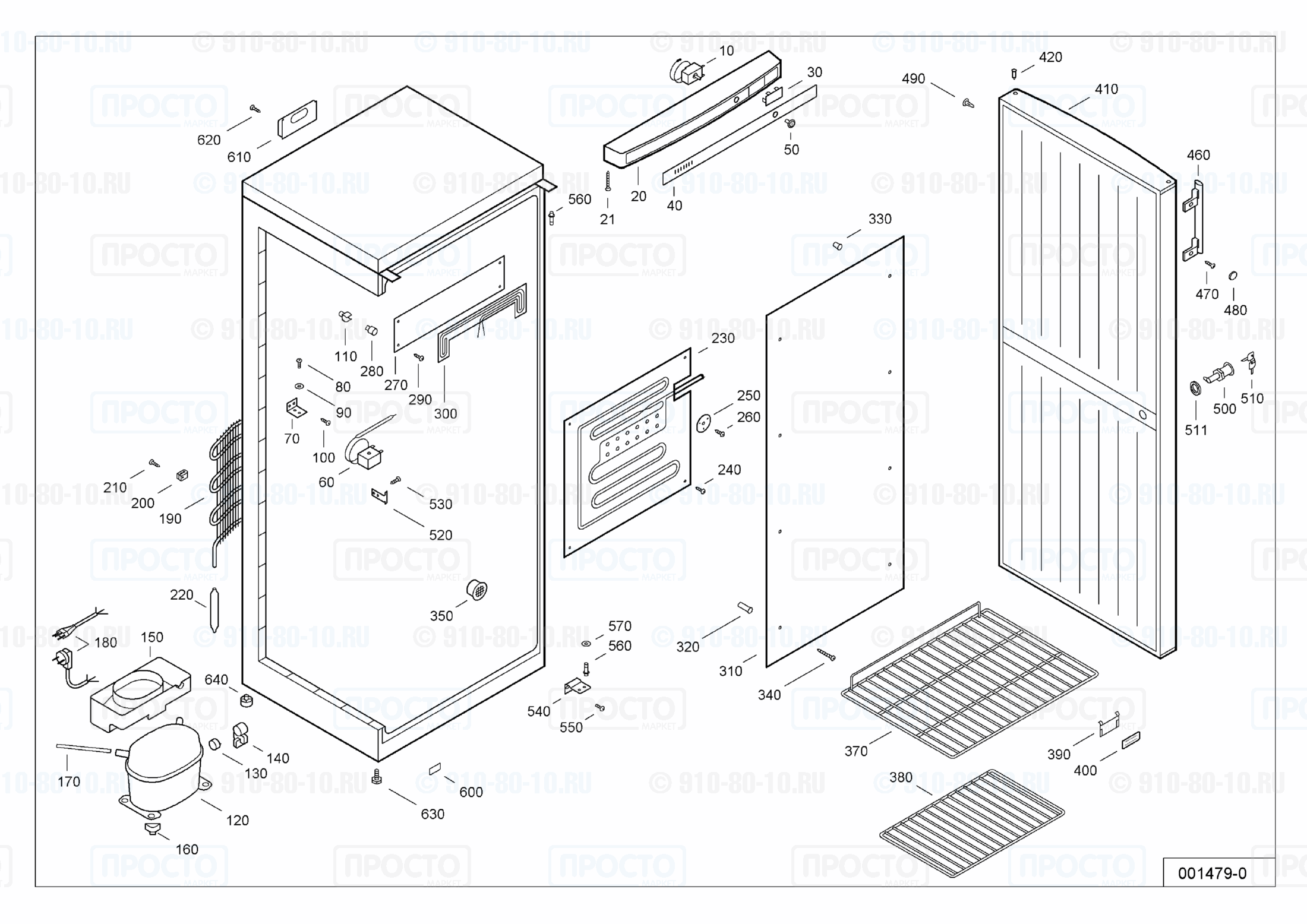 Взрыв-схема запчастей холодильника Liebherr WTb 3206-12A