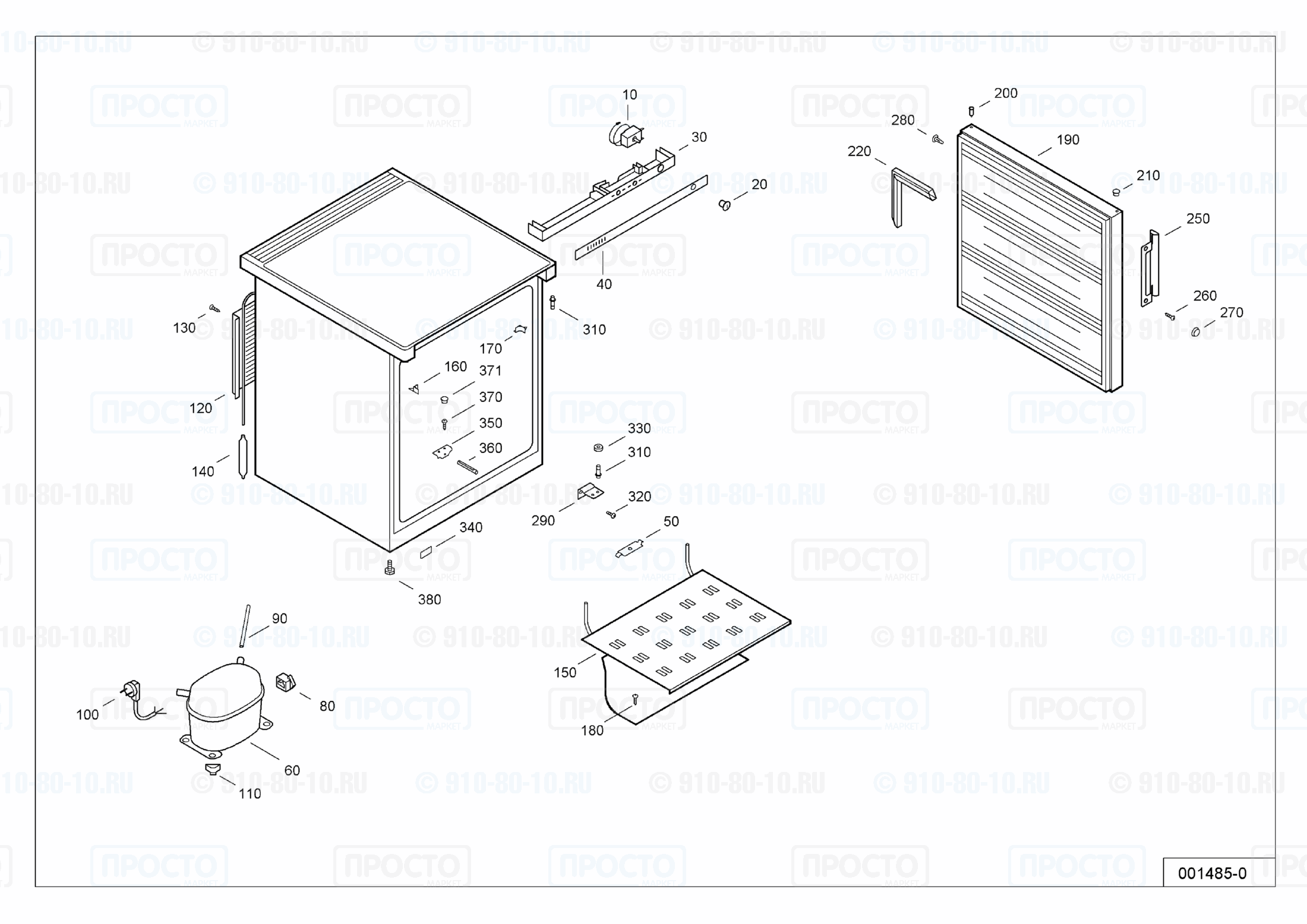 Взрыв-схема запчастей холодильника Liebherr GS 800-13