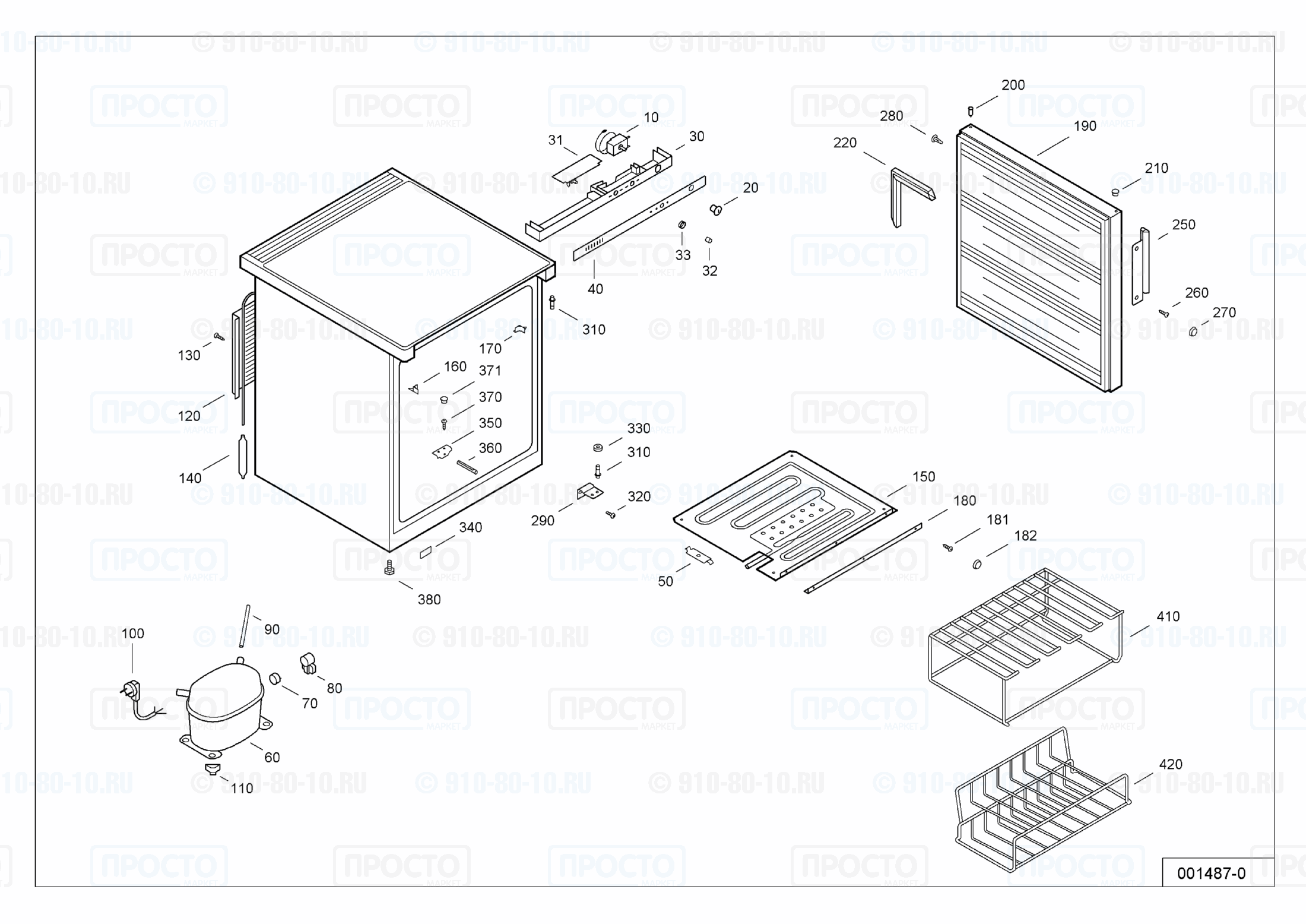 Взрыв-схема запчастей холодильника Liebherr SBb 800-11B