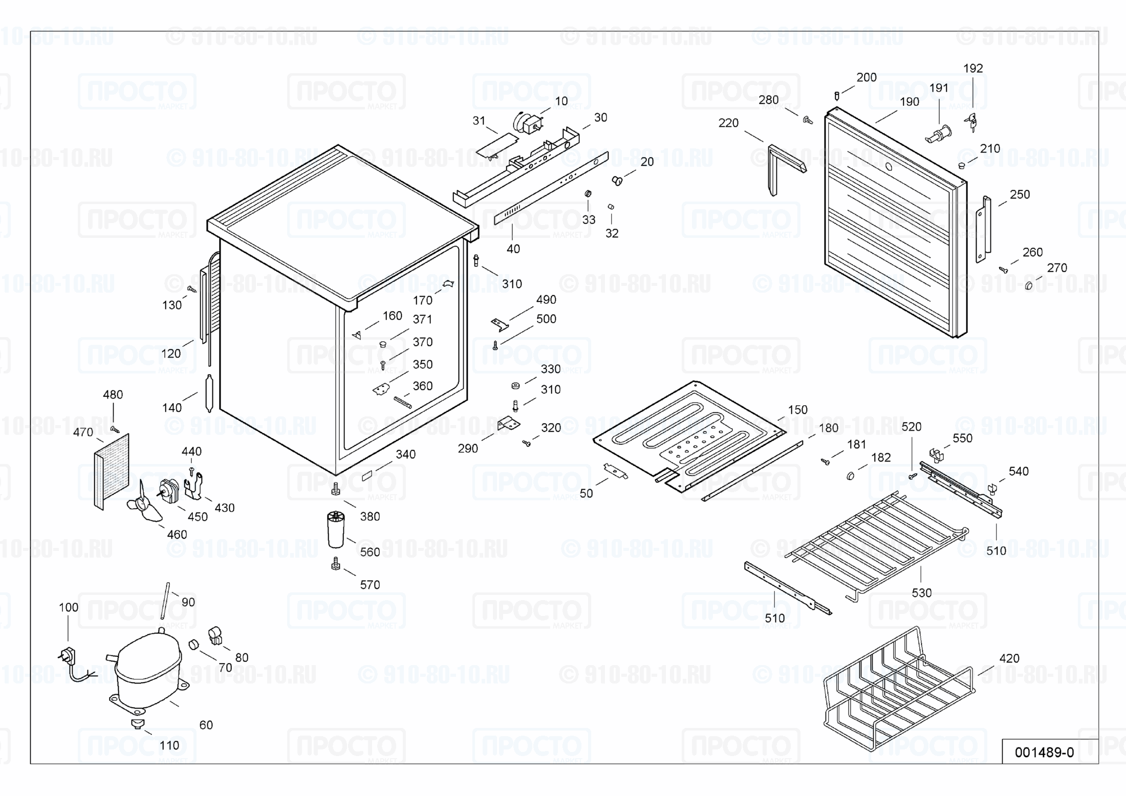 Взрыв-схема запчастей холодильника Liebherr SBw 801-11B