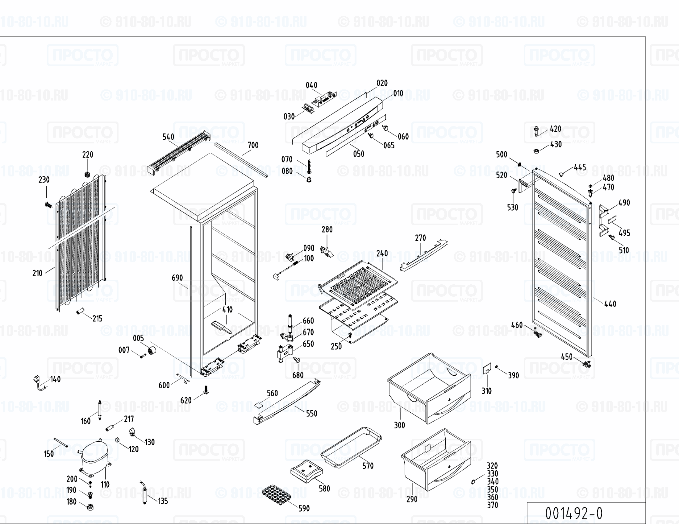Взрыв-схема запчастей холодильника Liebherr GSD 2413-26B