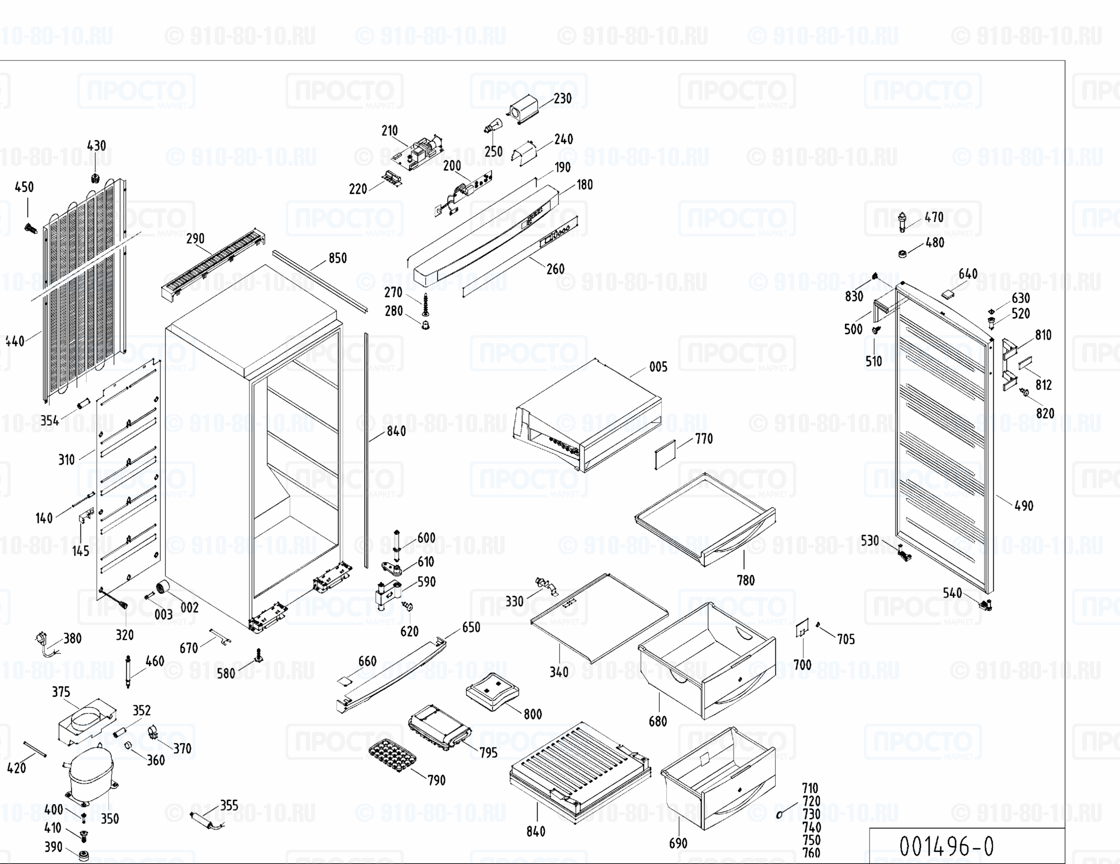 Взрыв-схема запчастей холодильника Liebherr GSND 2916-26C