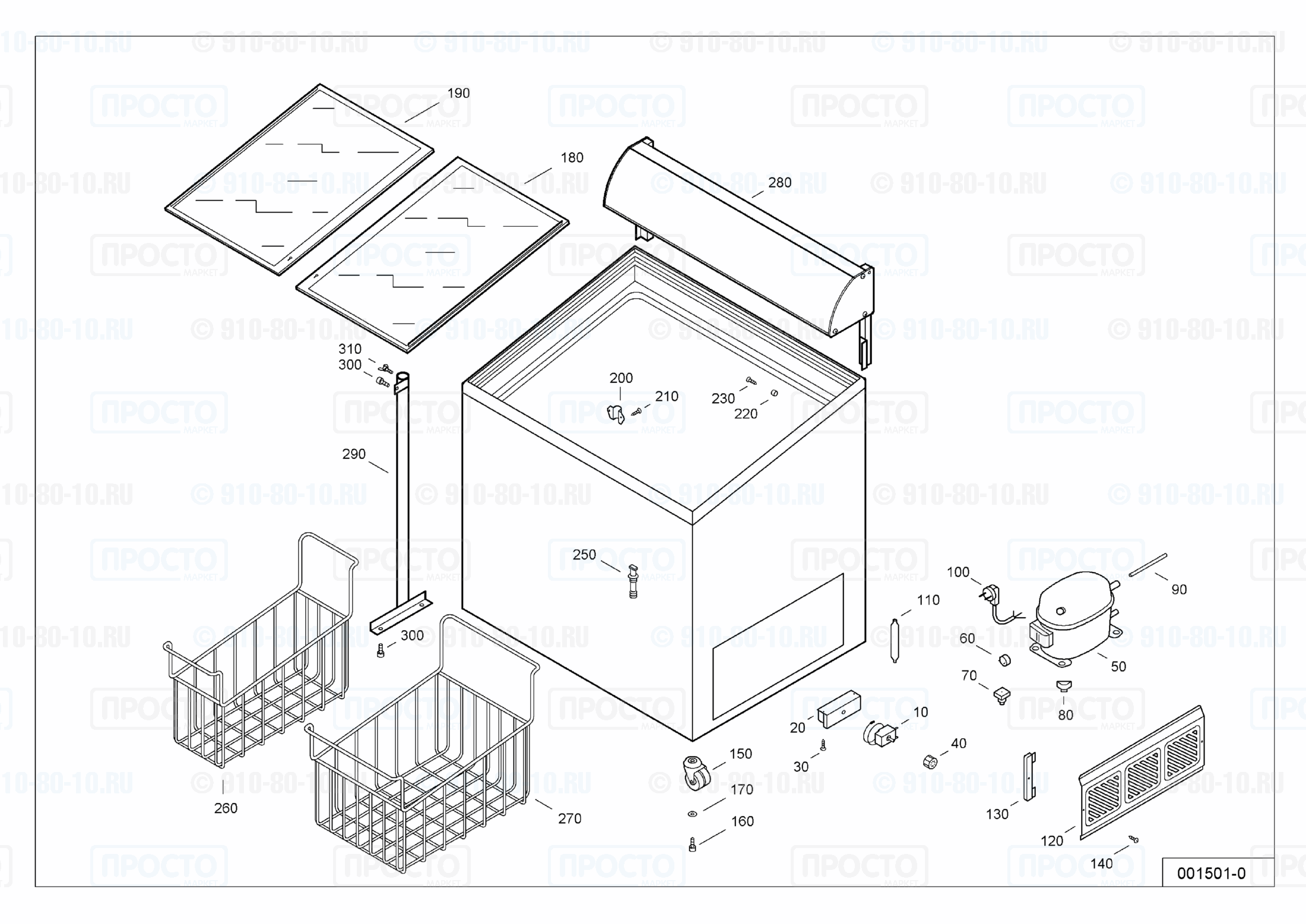 Взрыв-схема запчастей холодильника Liebherr FTI 2902-12