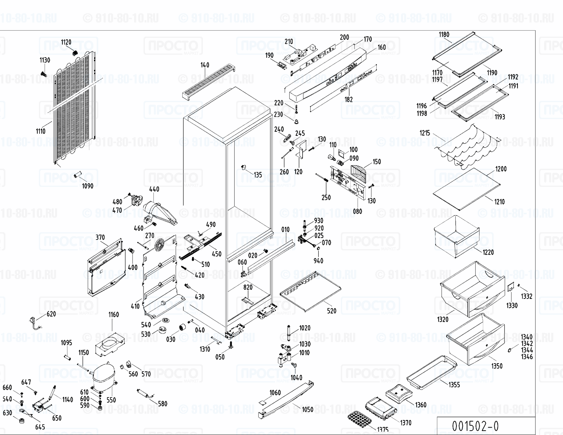 Взрыв-схема запчастей холодильника Liebherr KGN 3346-25