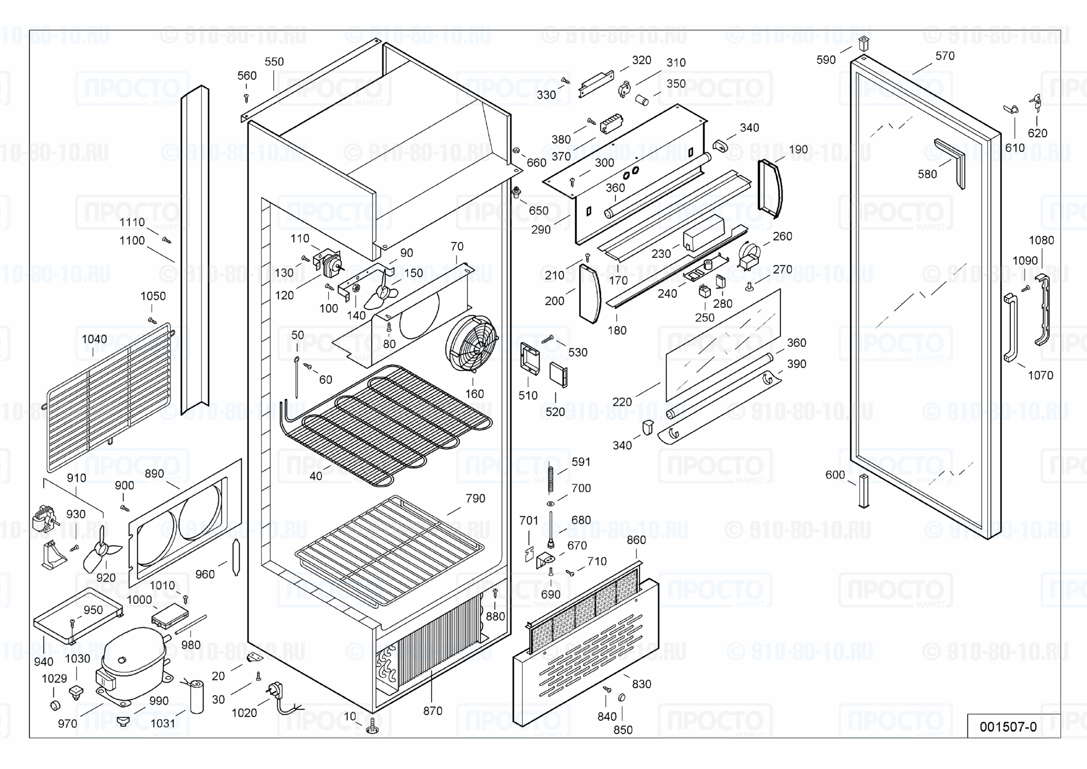 Взрыв-схема запчастей холодильника Liebherr TGSD 3702-15A