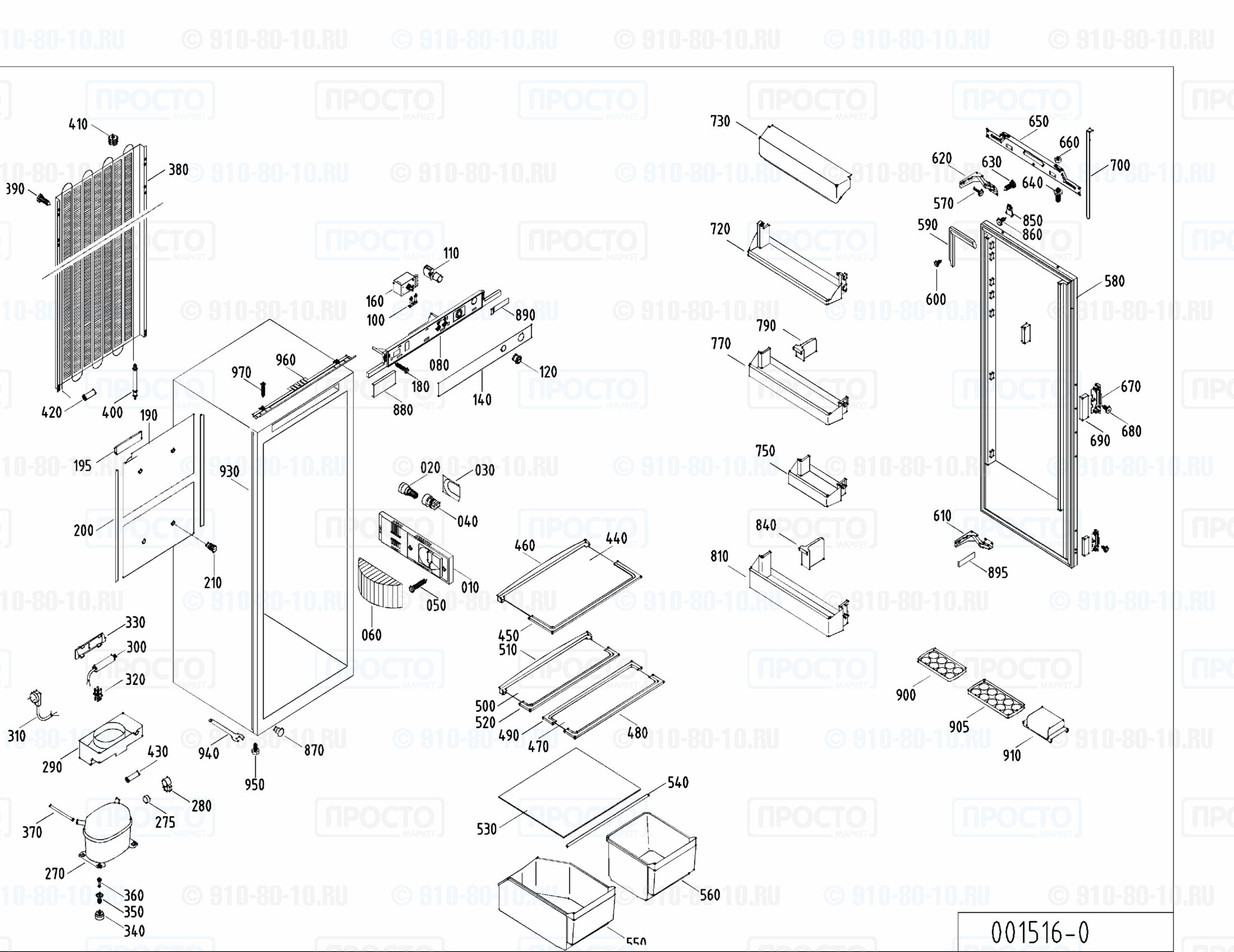 Взрыв-схема холодильника Liebherr KI 2330-23