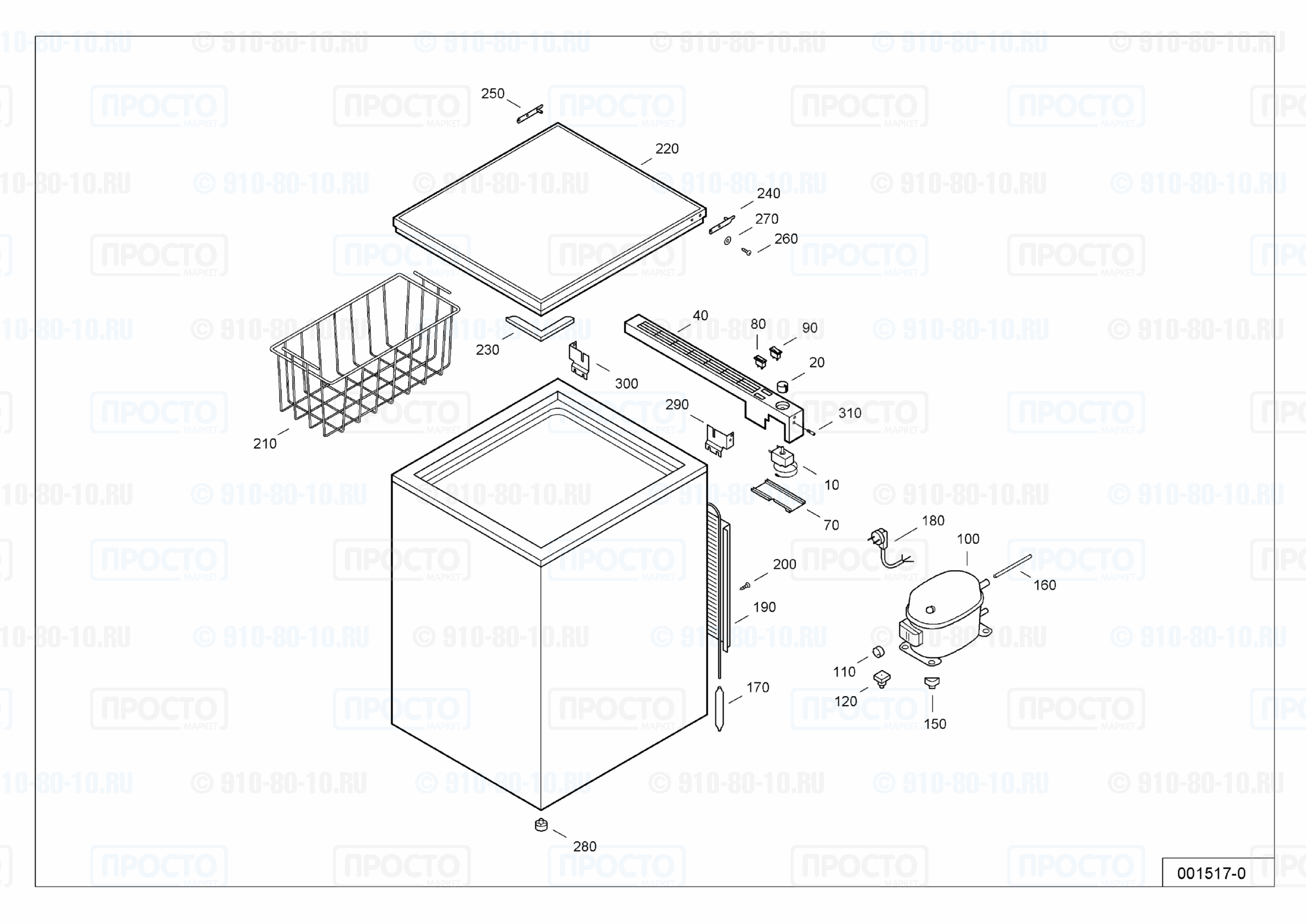 Взрыв-схема запчастей холодильника Liebherr GT 1401-1 F