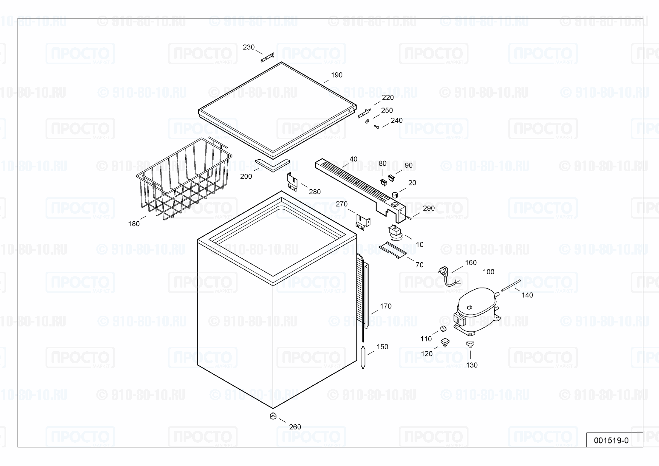Взрыв-схема запчастей холодильника Liebherr GT 1401-1 B