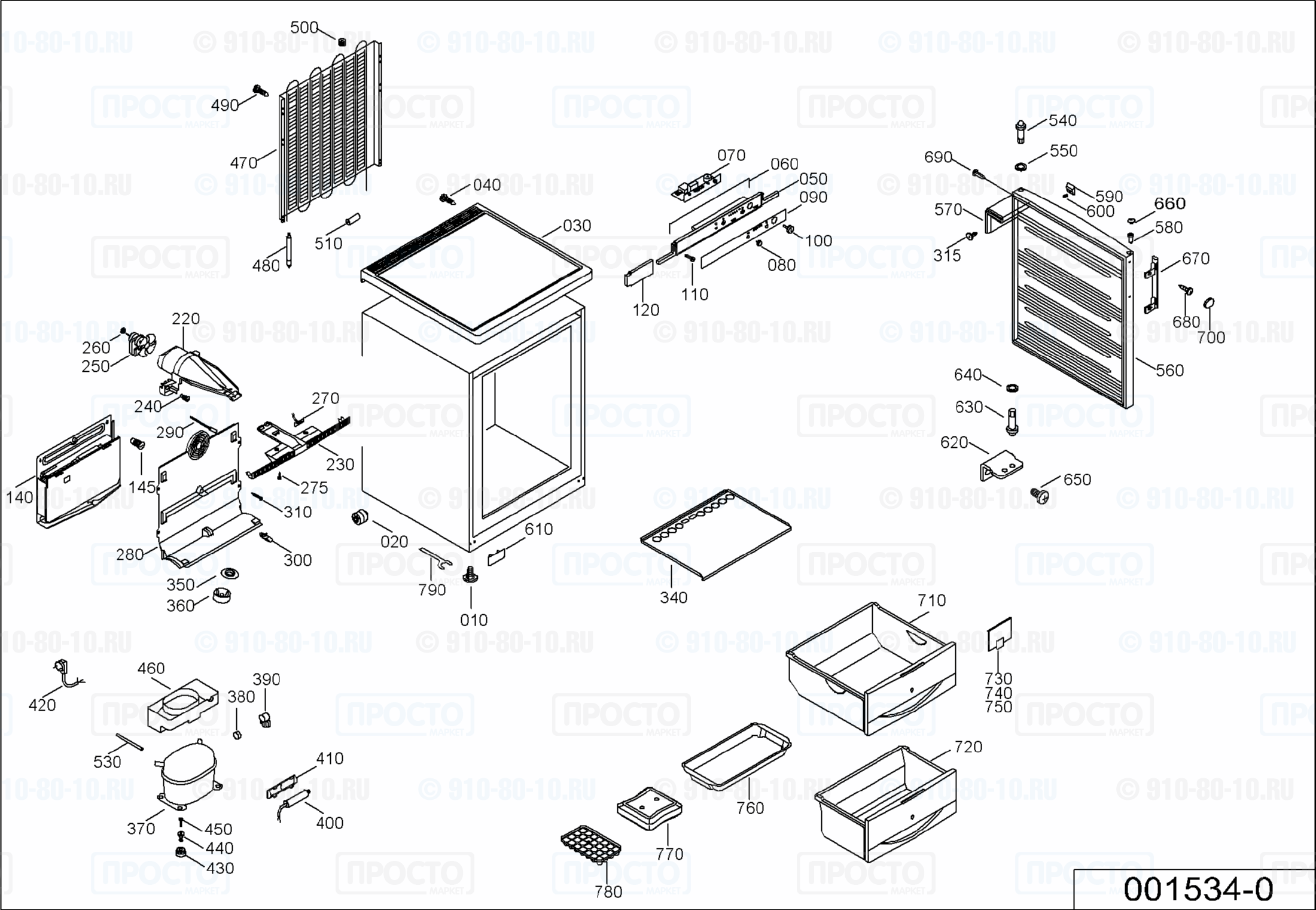 Взрыв-схема запчастей холодильника Liebherr GSN 1023-25
