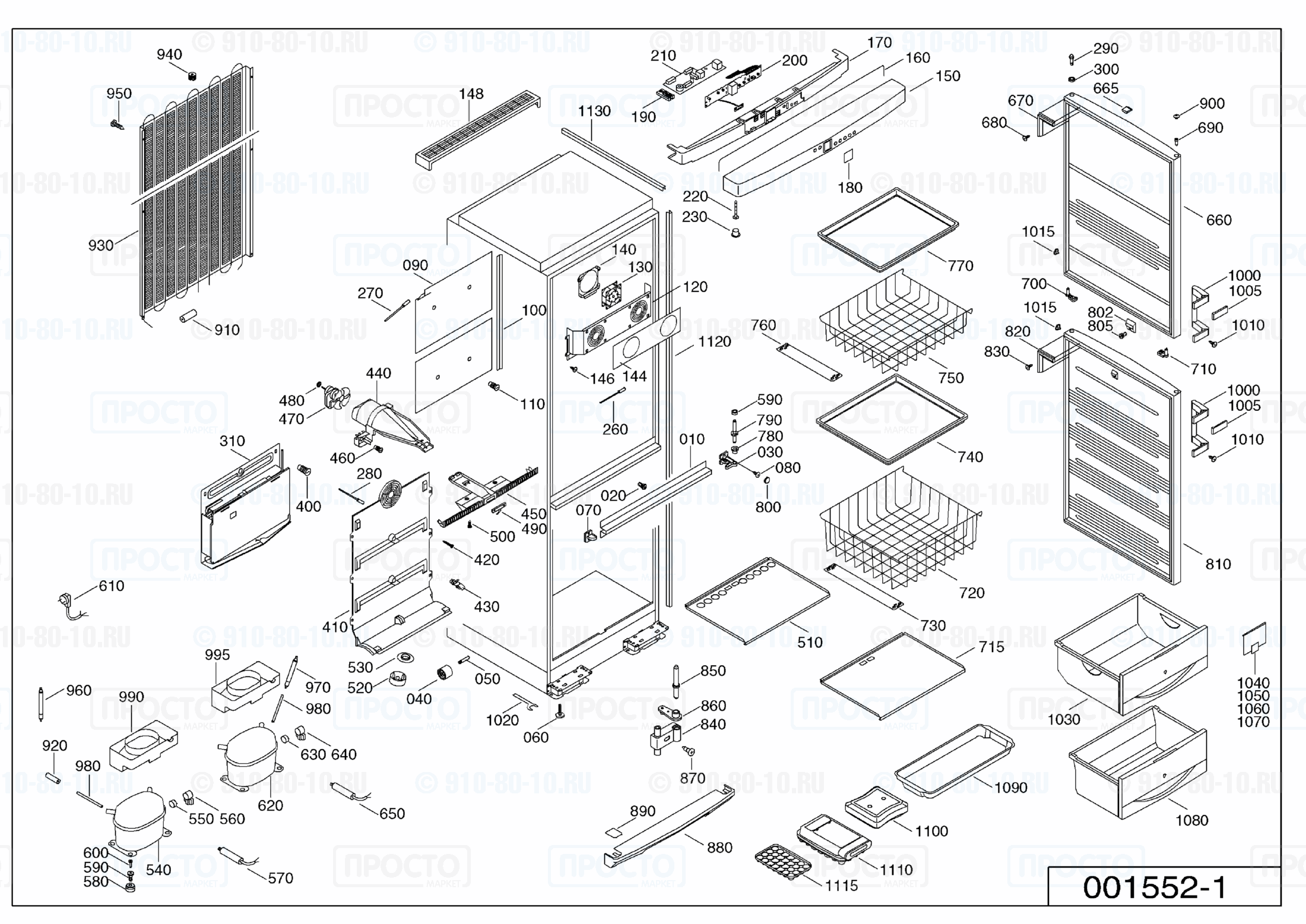 Взрыв-схема холодильника Liebherr BGND 2986-25