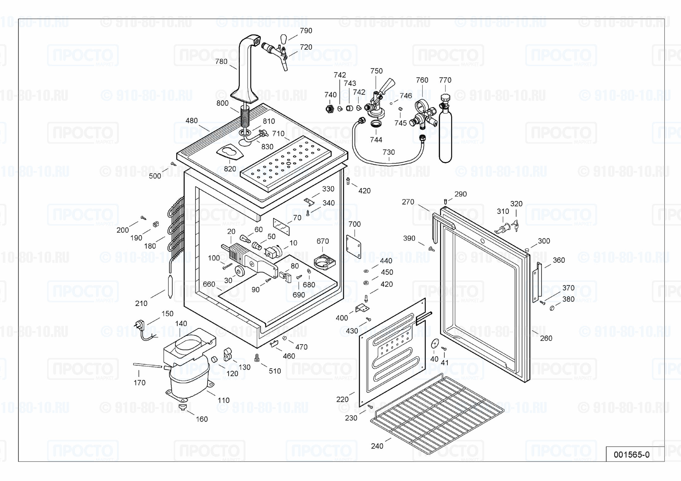 Взрыв-схема запчастей холодильника Liebherr FKZ 1800-11C