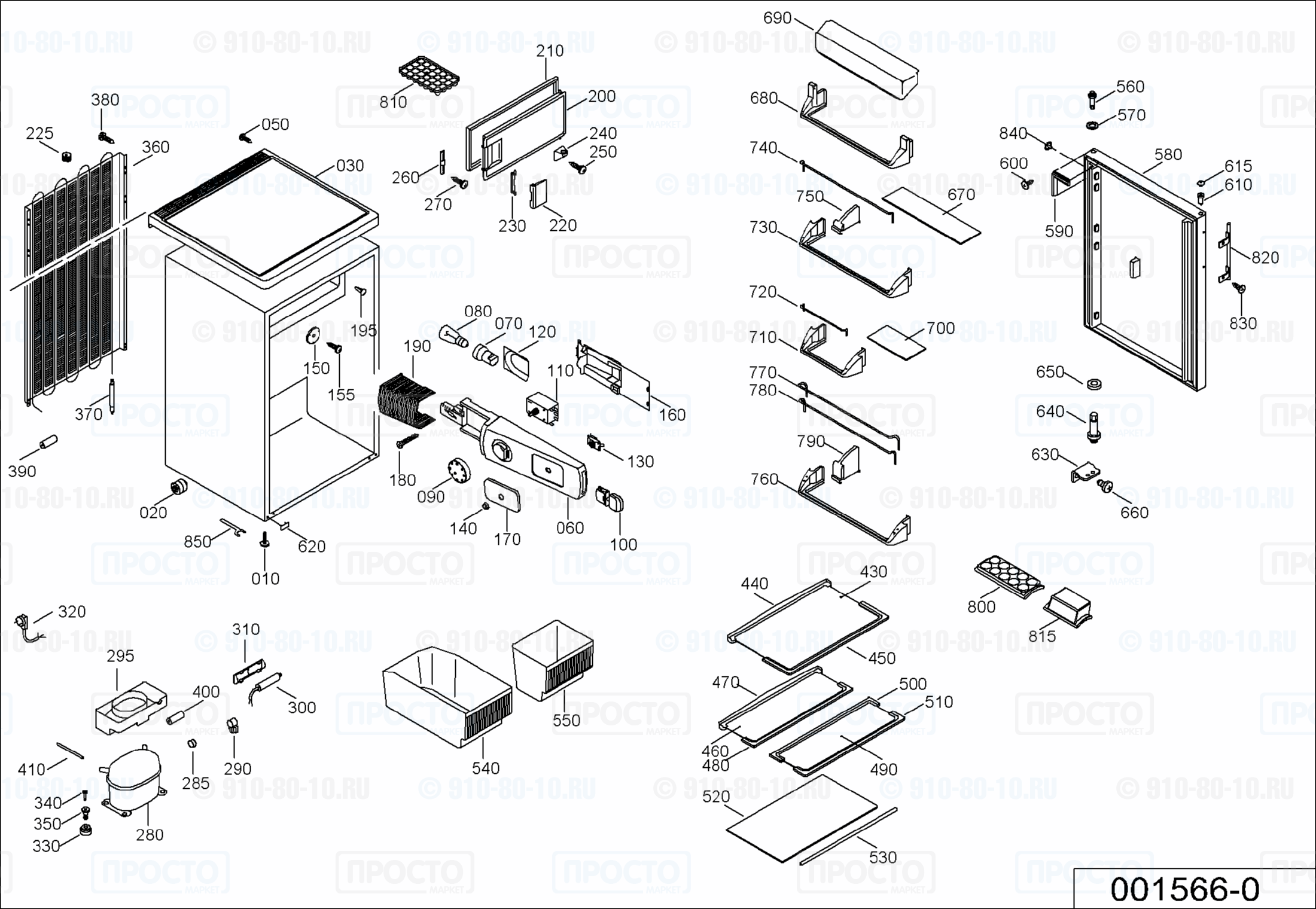 Взрыв-схема запчастей холодильника Liebherr KTPes 1544-25