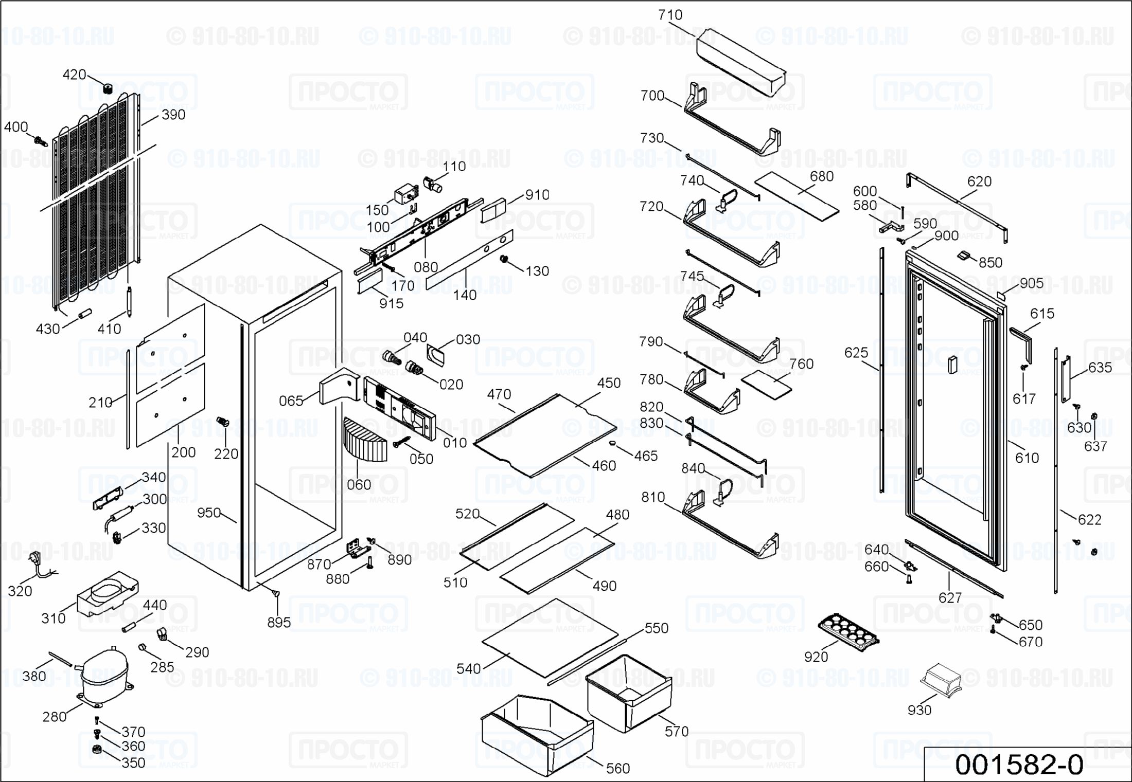 Взрыв-схема запчастей холодильника Liebherr KE 2340-24A