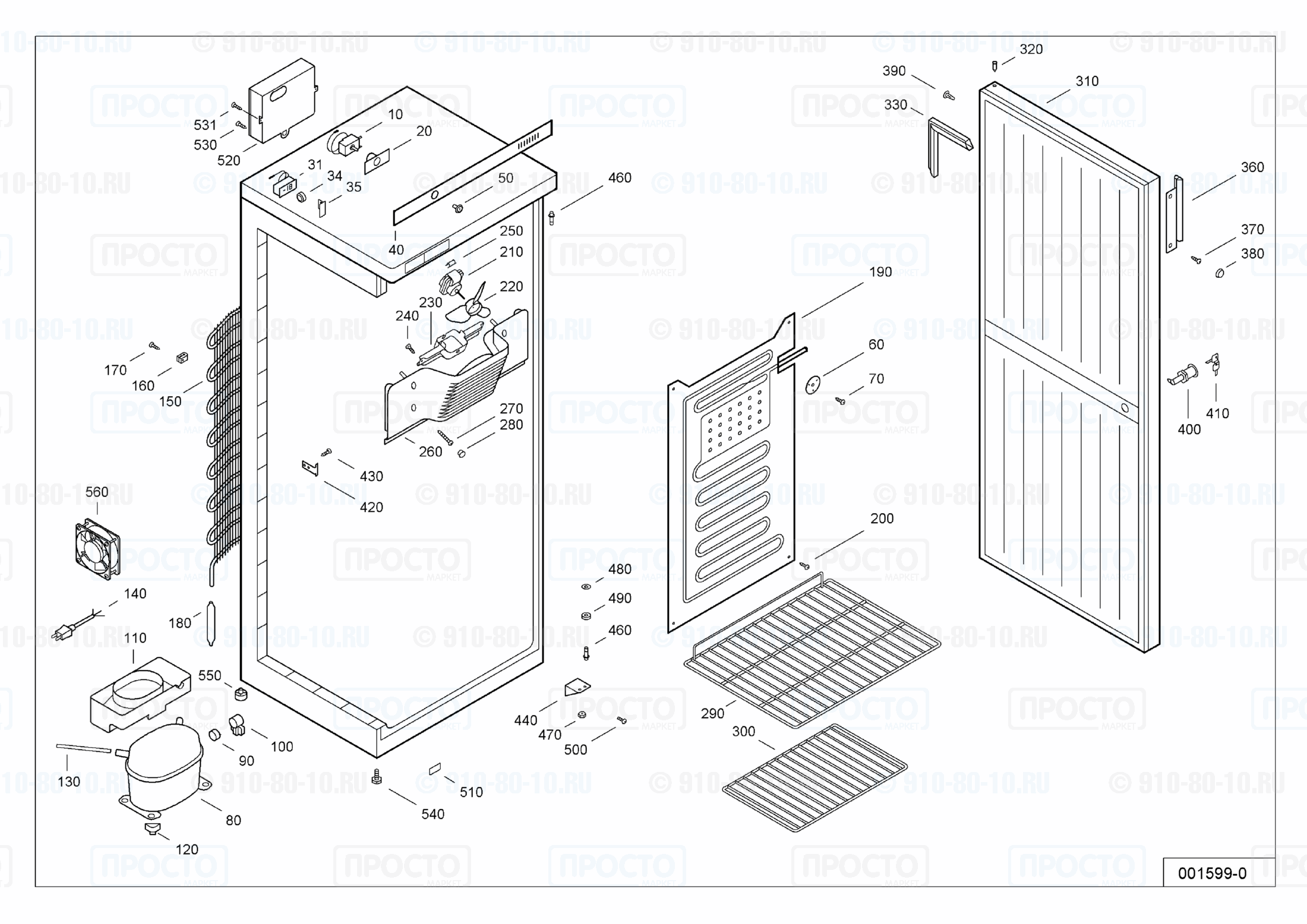 Взрыв-схема холодильника Liebherr UKS 3600-11A