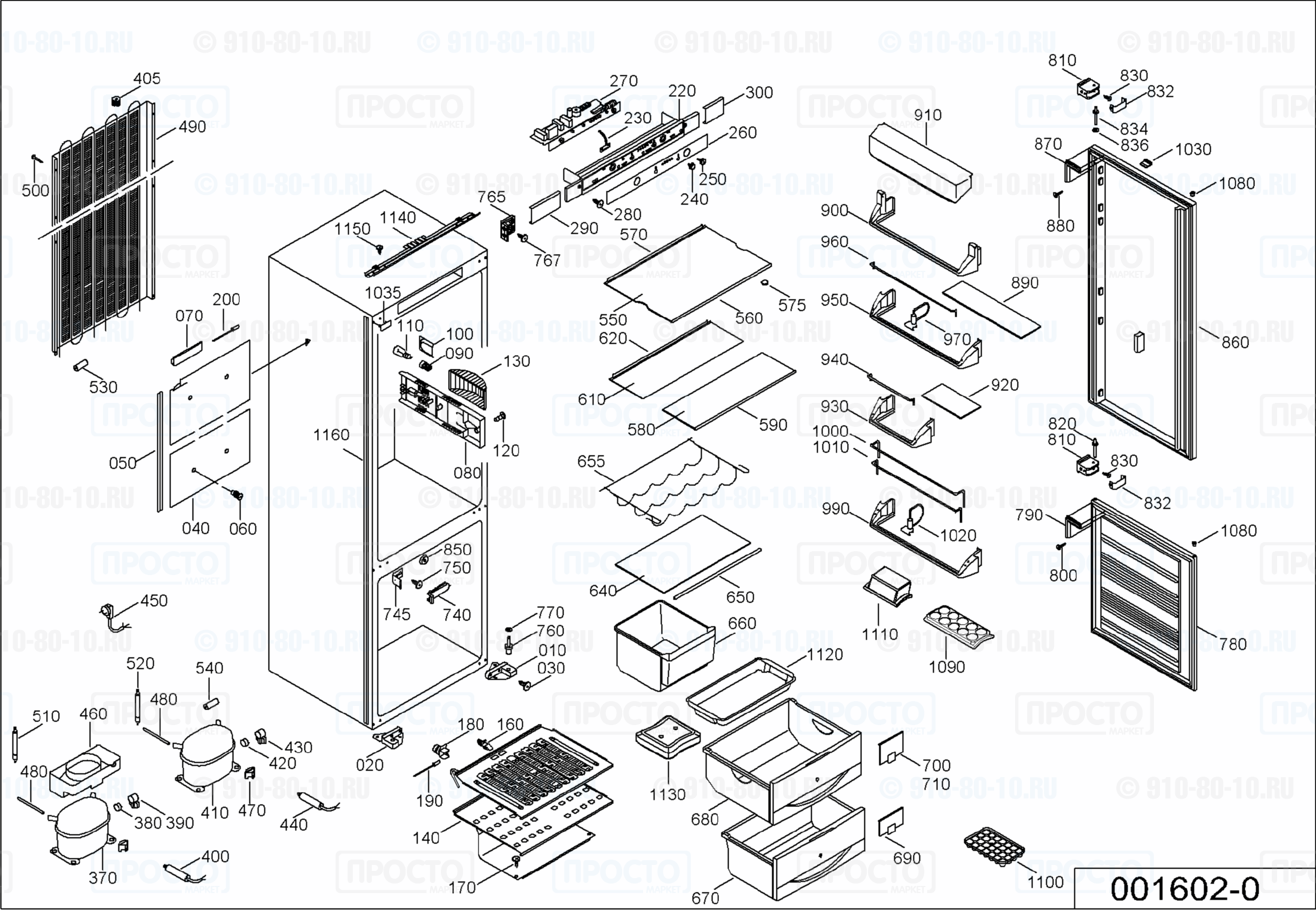 Взрыв-схема запчастей холодильника Liebherr KIK 3043-24