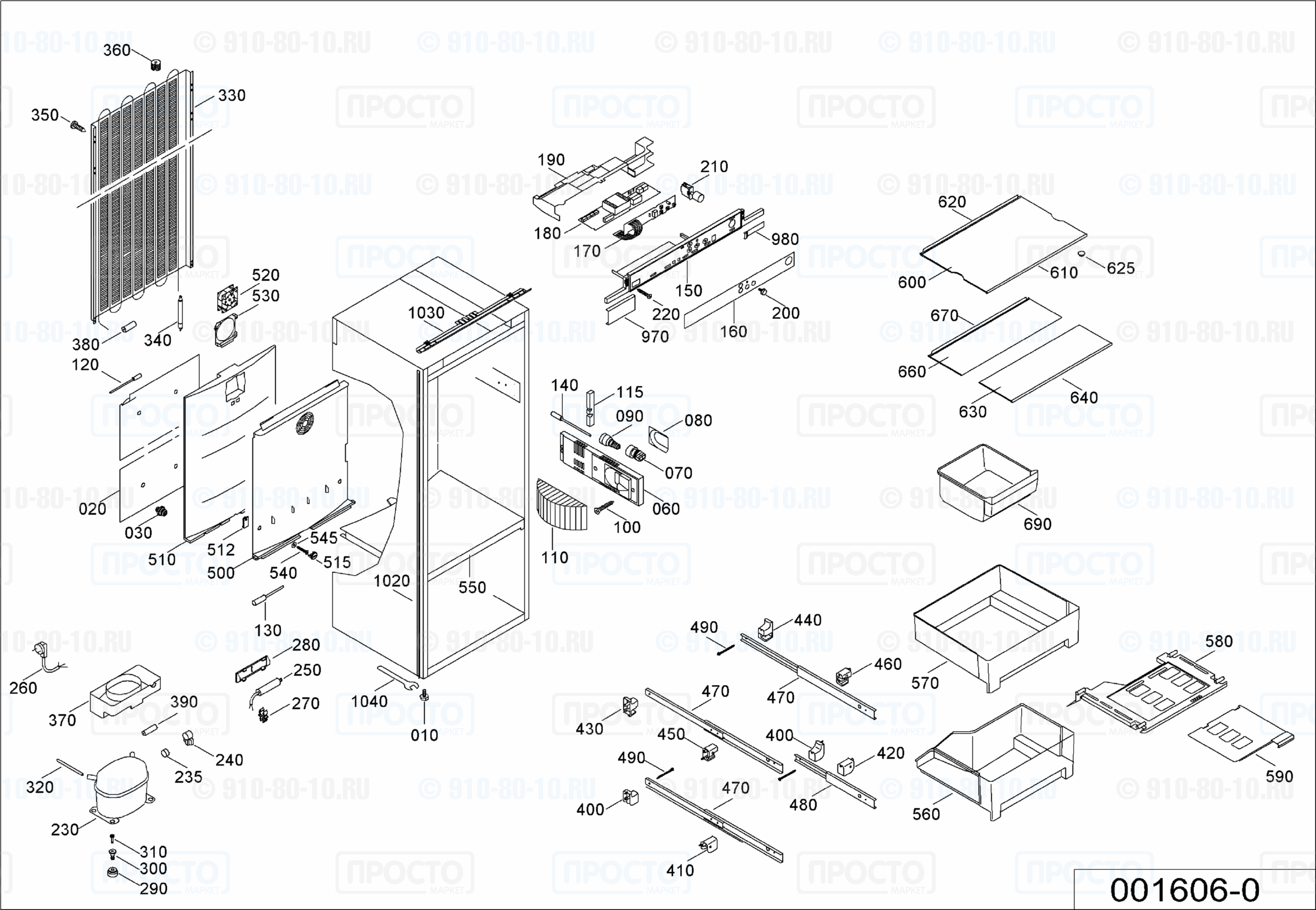 Взрыв-схема запчастей холодильника Liebherr KIB 2840-23B