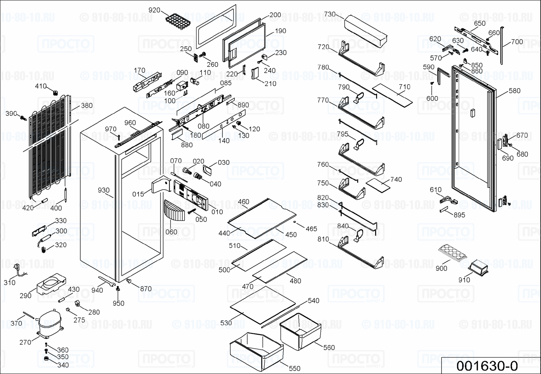Взрыв-схема запчастей холодильника Liebherr KIe 2544-24D