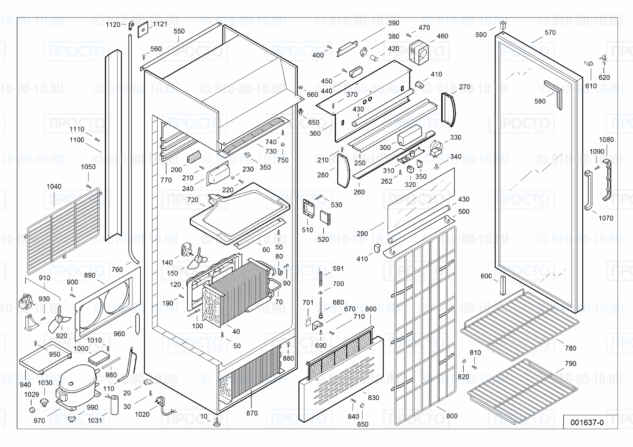 Взрыв-схема запчастей холодильника Liebherr UTSD 3702-15B