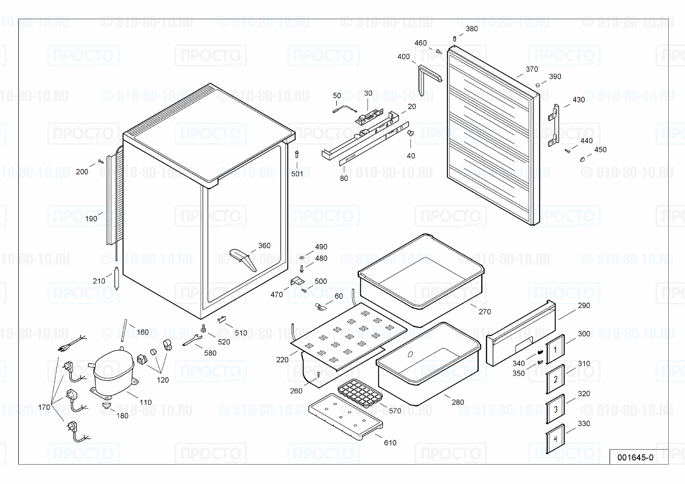 Взрыв-схема запчастей холодильника Liebherr GS 1513-24A