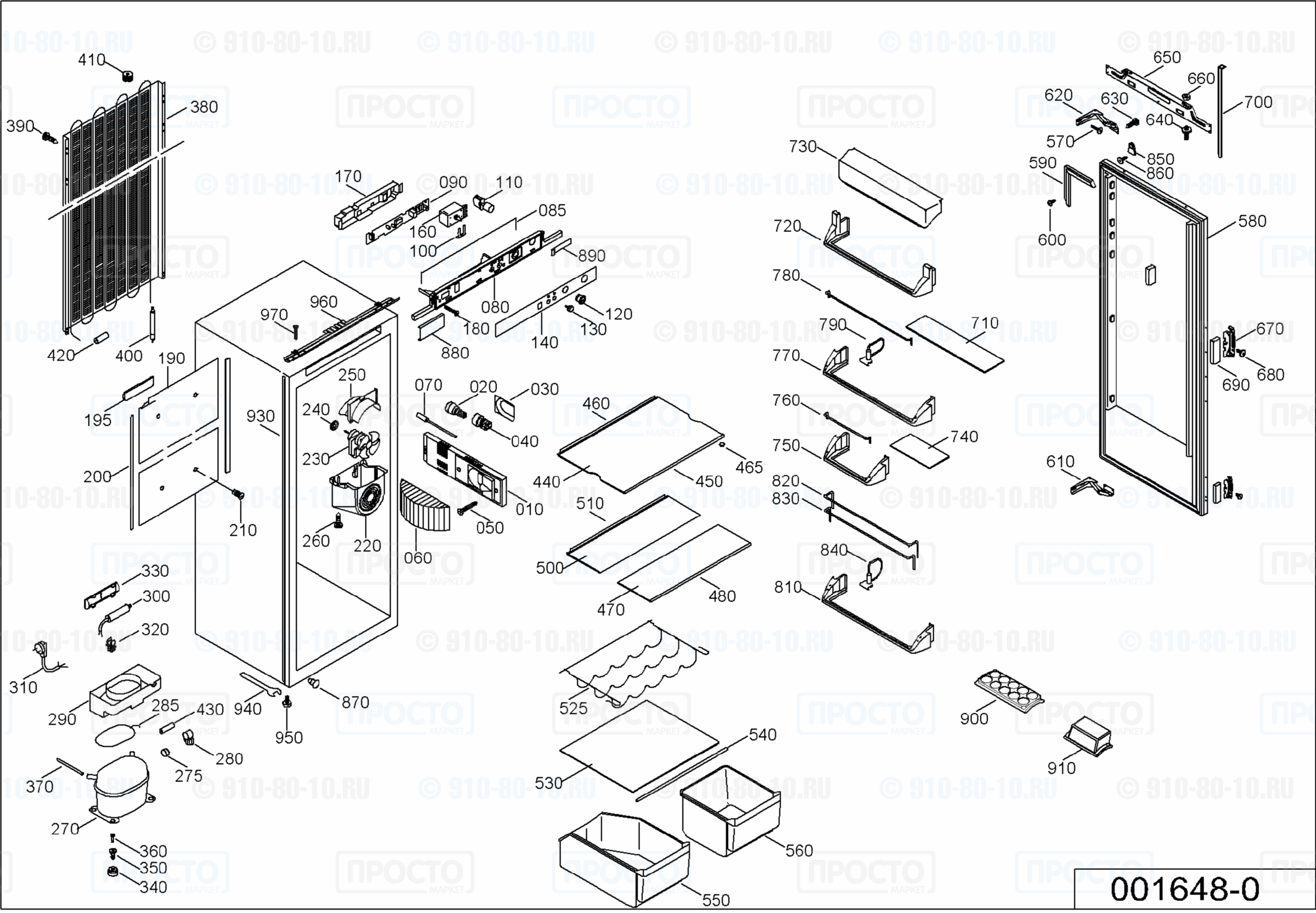 Взрыв-схема запчастей холодильника Liebherr KIev 2840-24A