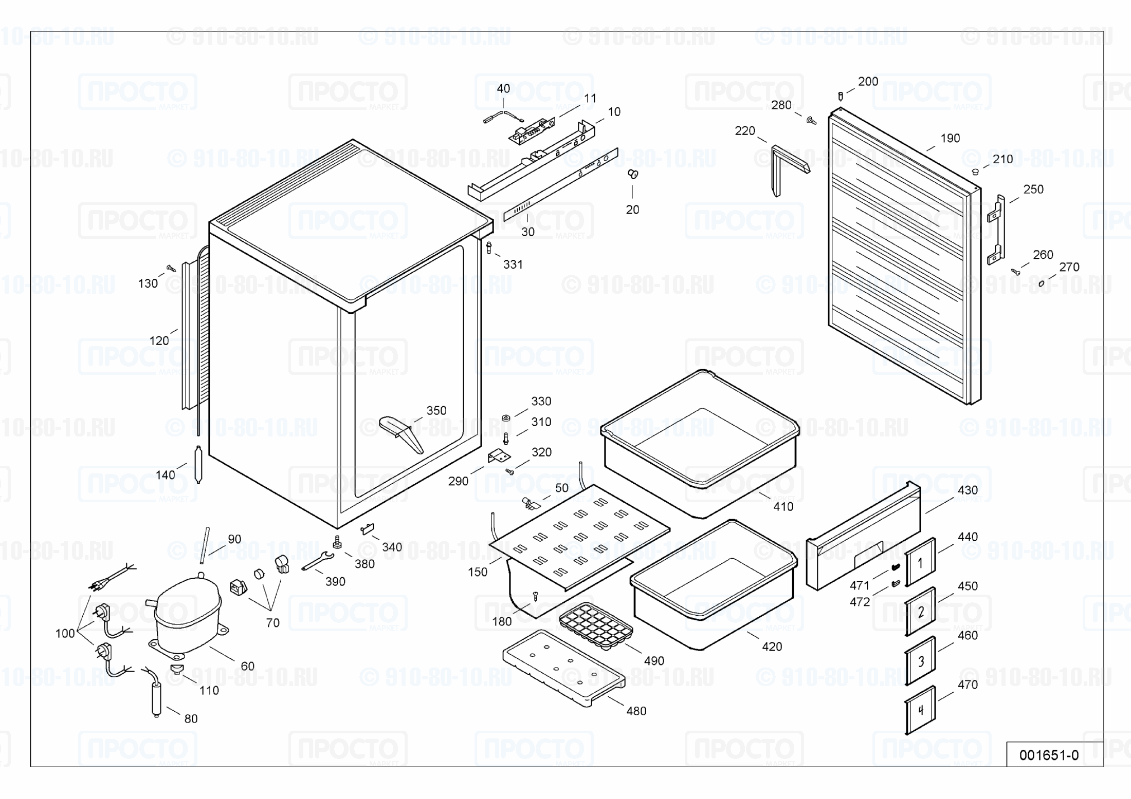 Взрыв-схема запчастей холодильника Liebherr GS 1423-24