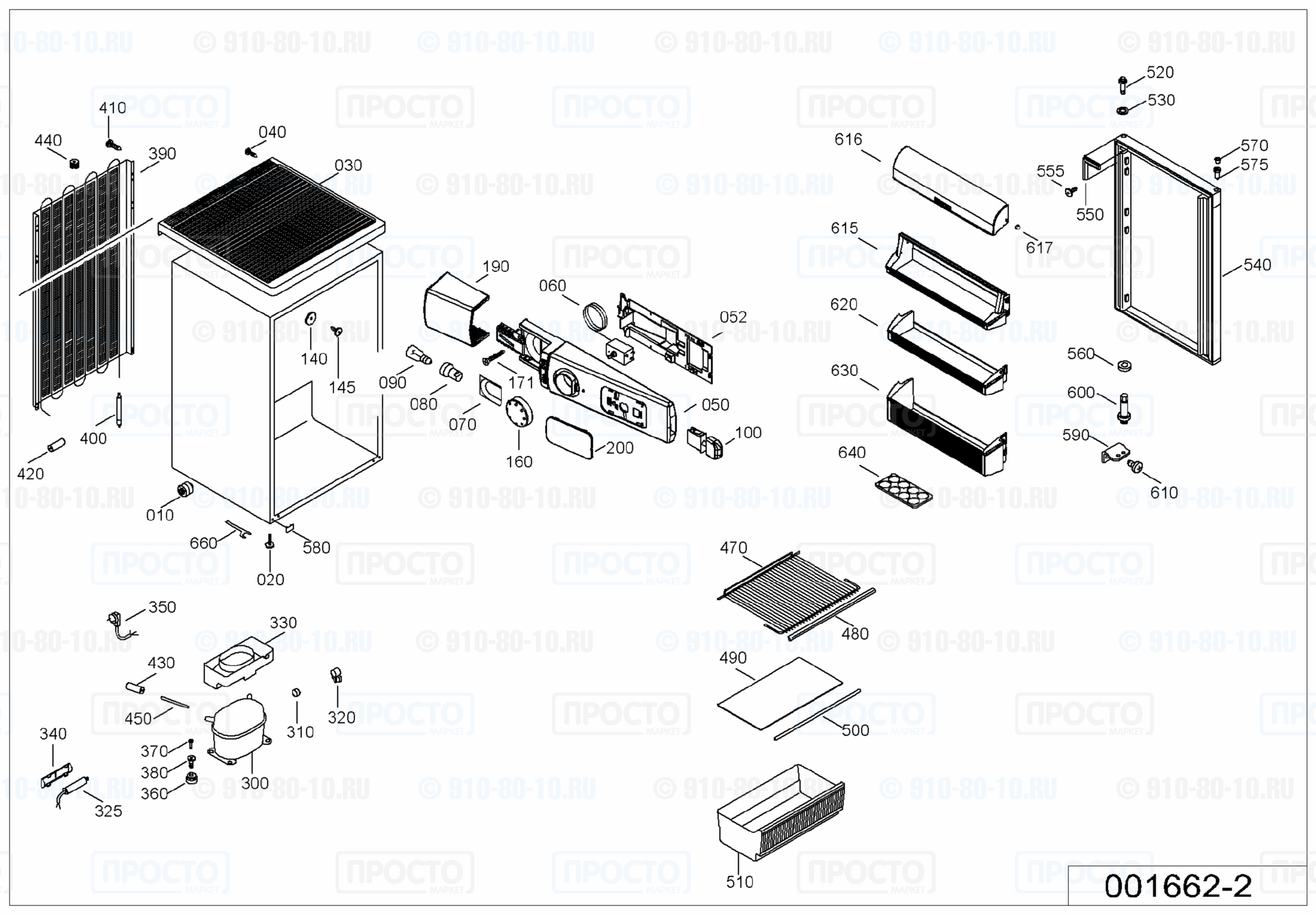 Взрыв-схема запчастей холодильника Liebherr KTS 1410-26