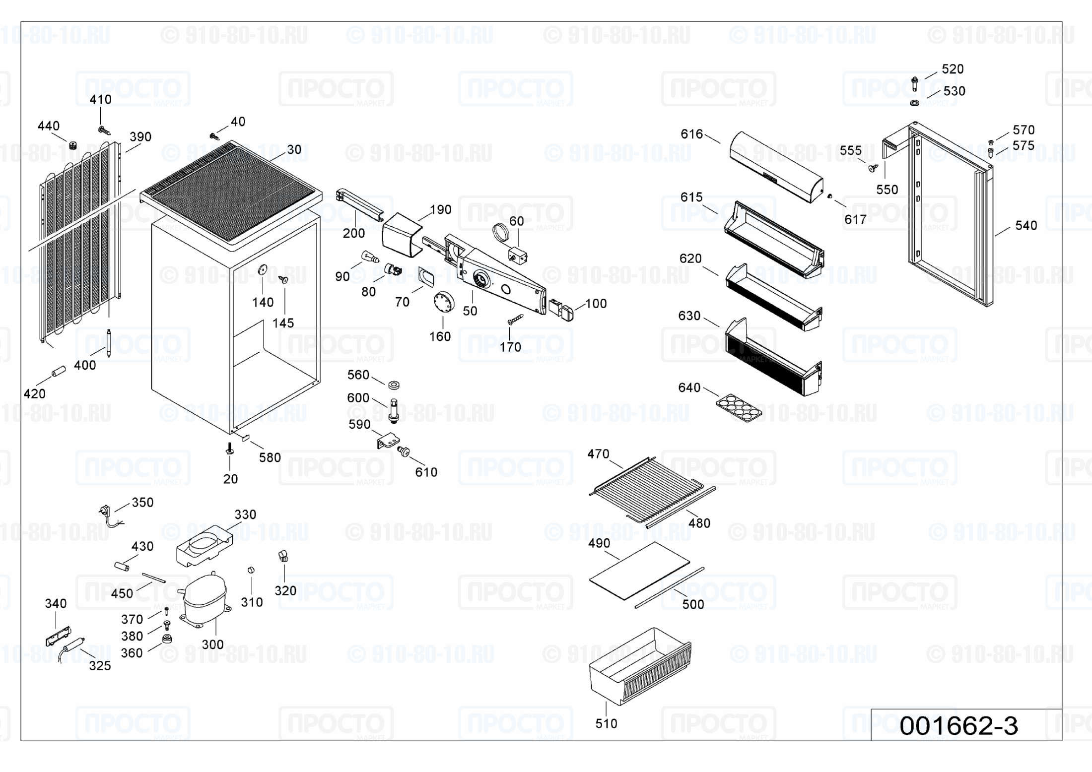 Взрыв-схема запчастей холодильника Liebherr KTS 1410-26B