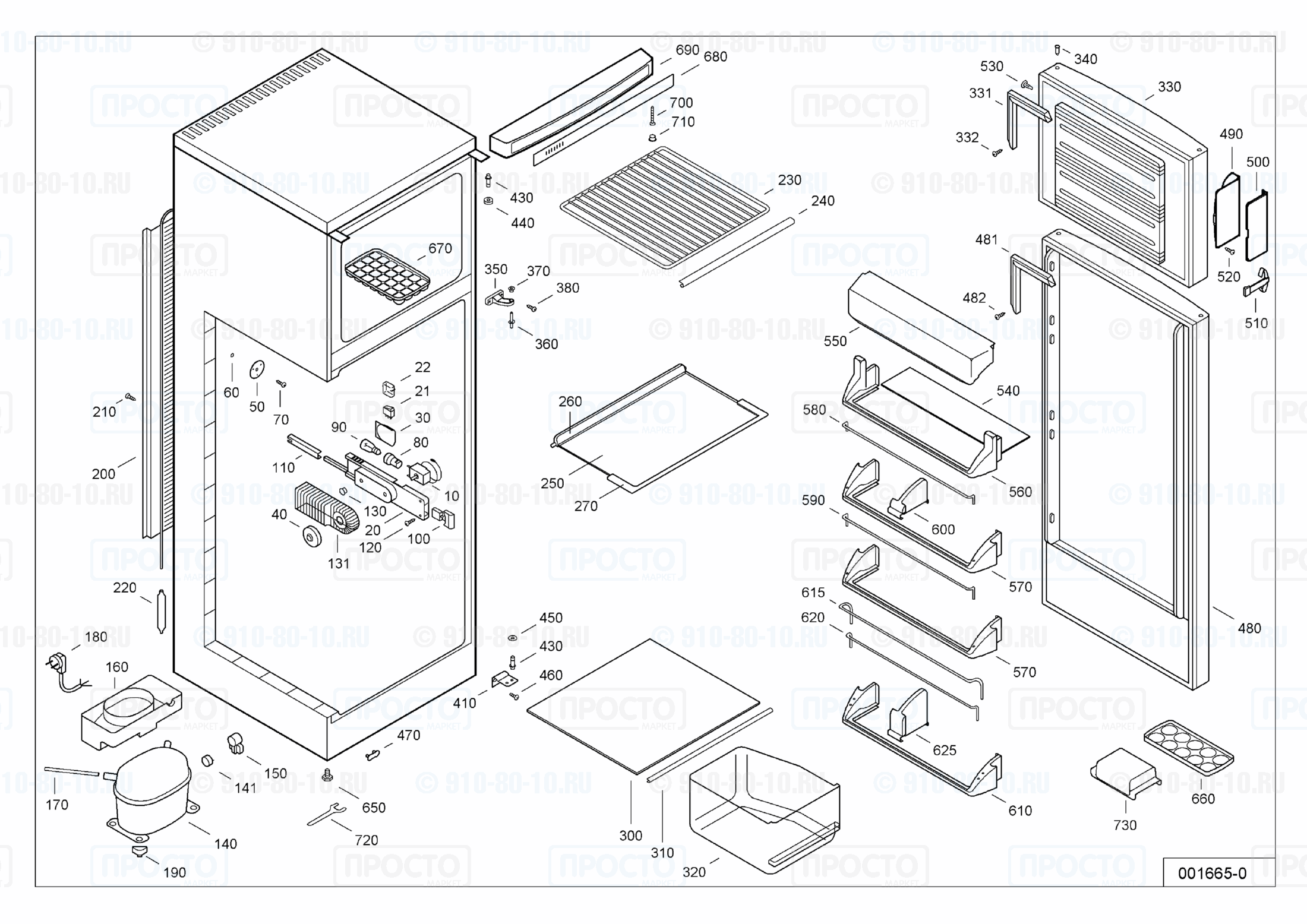 Взрыв-схема запчастей холодильника Liebherr KD 2842-25