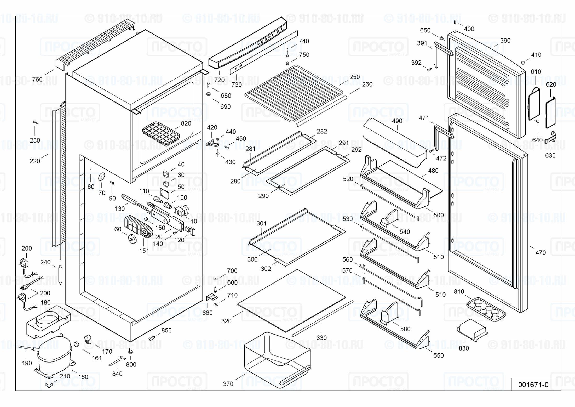 Взрыв-схема запчастей холодильника Liebherr KD 3142-25