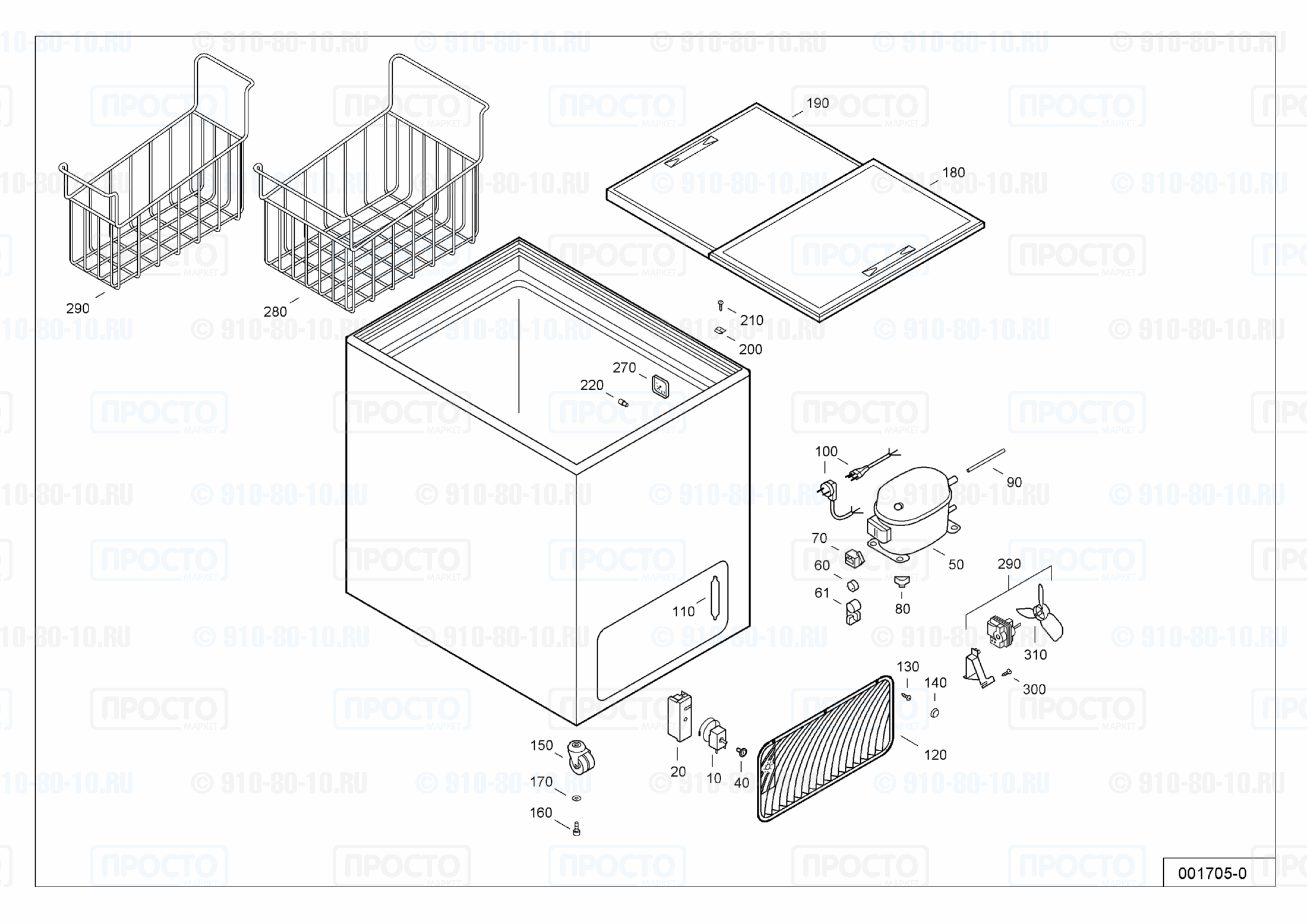 Взрыв-схема холодильника Liebherr GTE 3700-12A