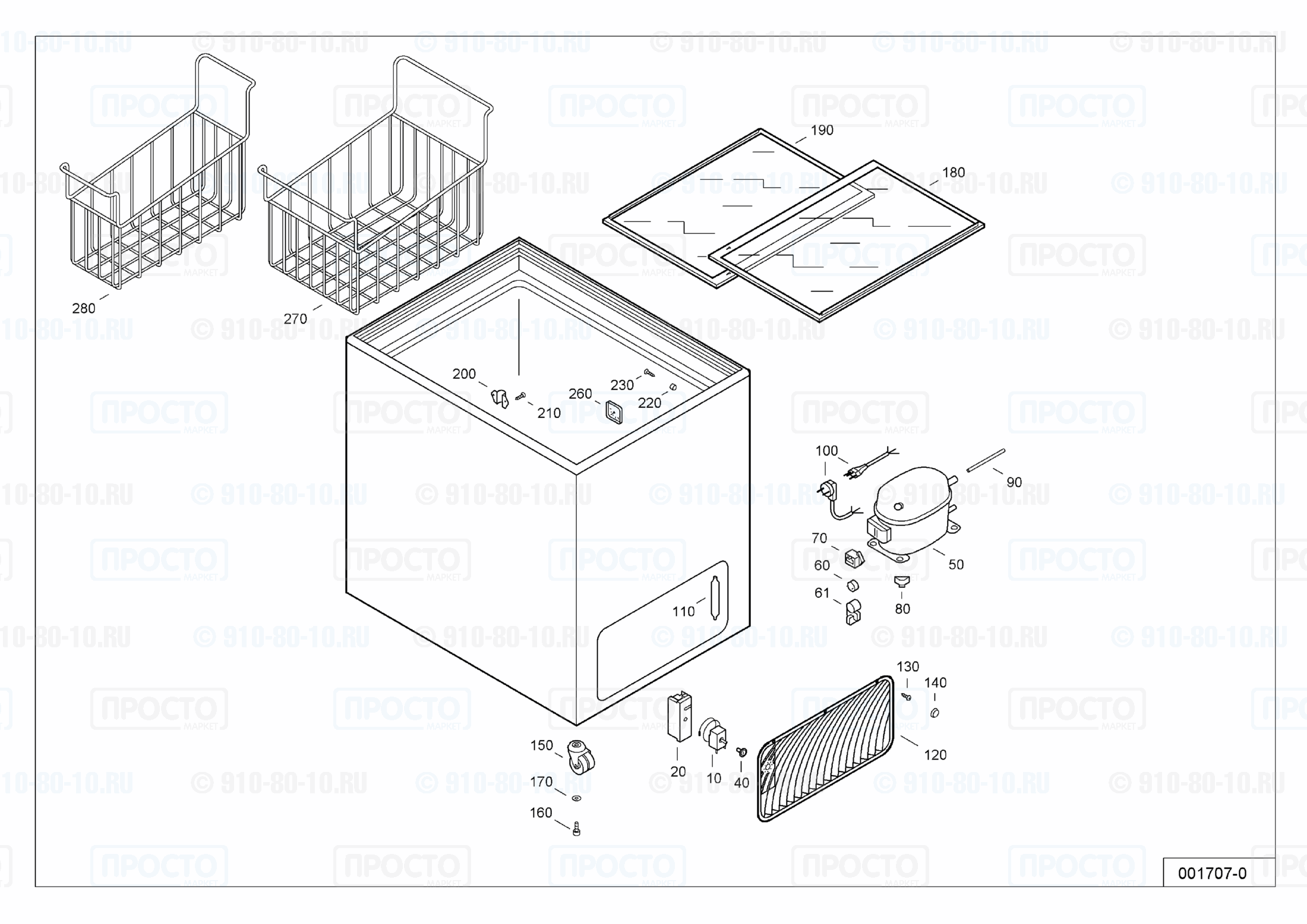 Взрыв-схема запчастей холодильника Liebherr GTE 3702-12A