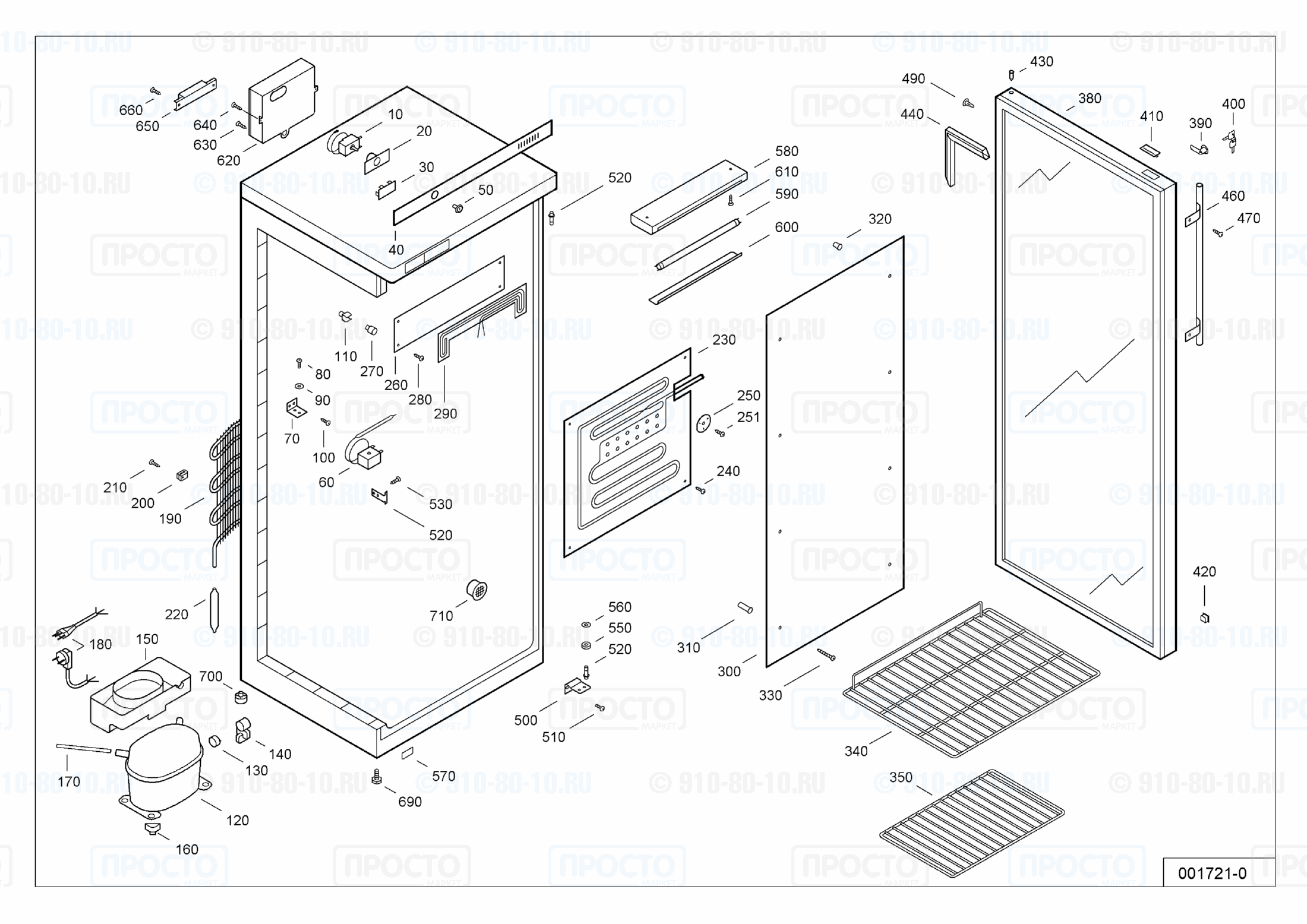 Взрыв-схема запчастей холодильника Liebherr WTes 3253-11A